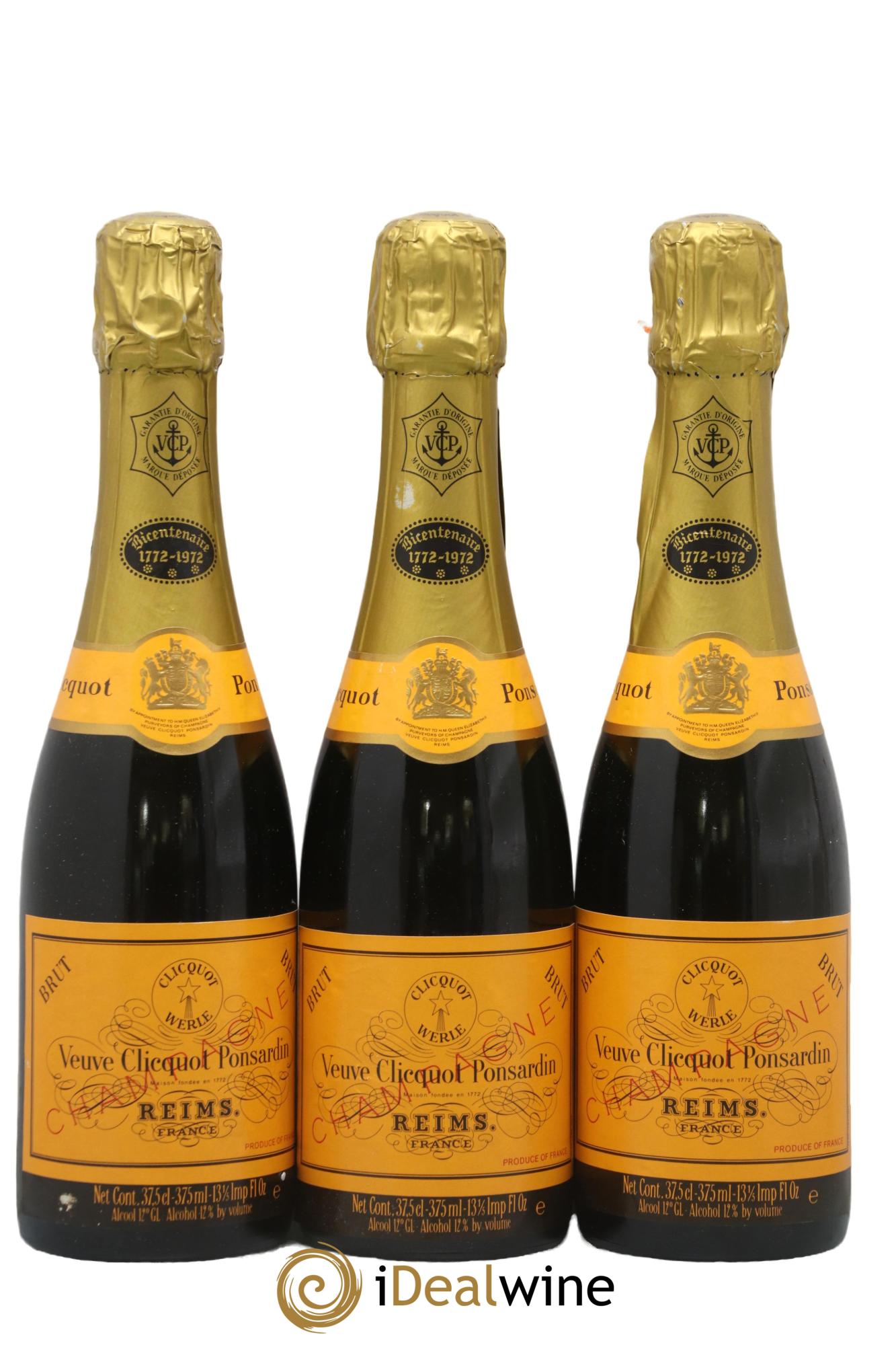 Bicentenaire 1772-1972 Veuve Clicquot - Posten von 3 Demi-Flaschen - 0