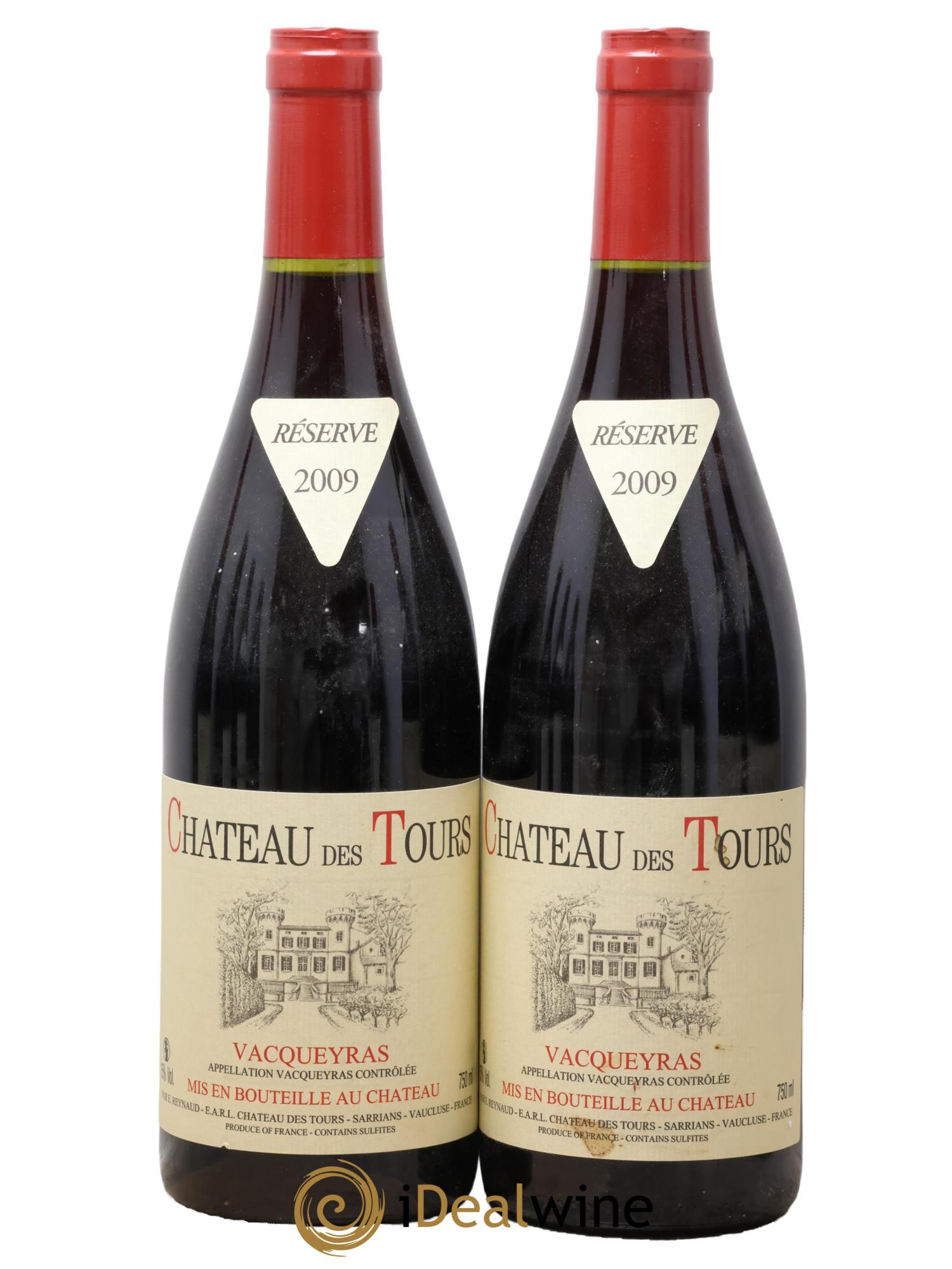 Vacqueyras Château des Tours Emmanuel Reynaud 2009 - Lot de 2 bouteilles - 0