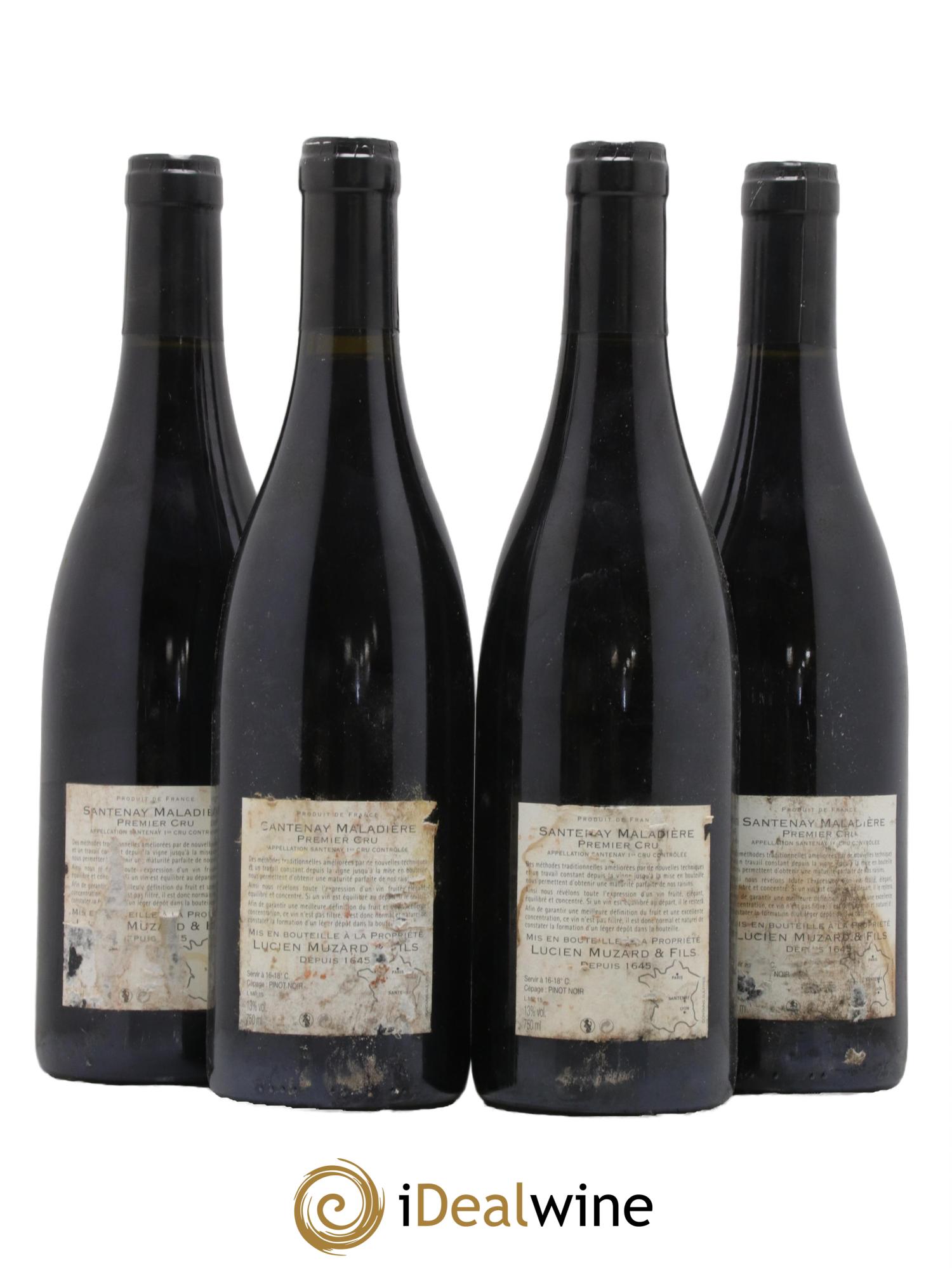 Santenay 1er Cru Maladiere Lucien Muzard et Fils 2008 - Lot de 4 bouteilles - 1
