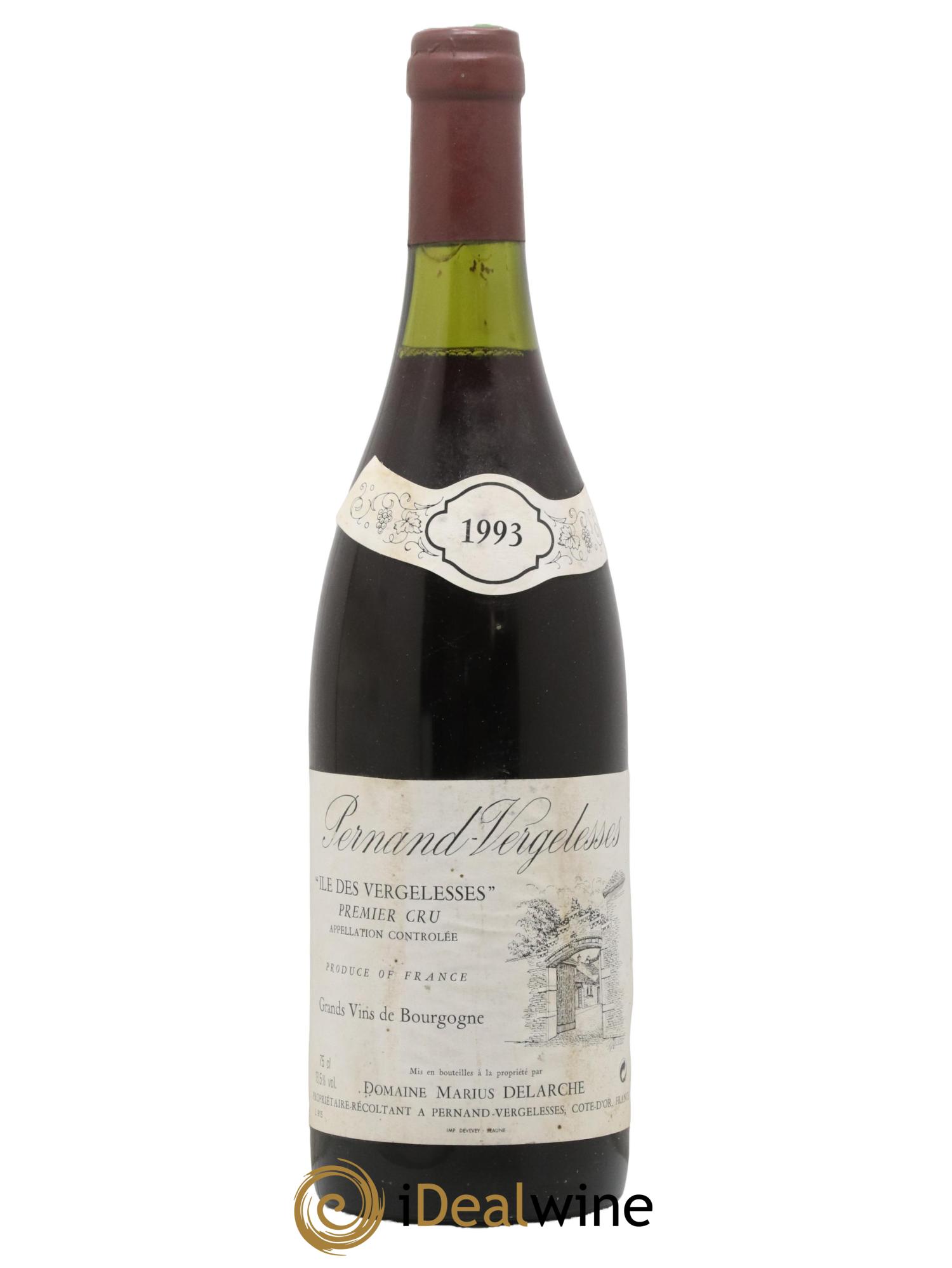 Pernand-Vergelesses 1er Cru Ile des Vergelesses Marius Delarche 1993 - Lot de 1 bouteille - 0