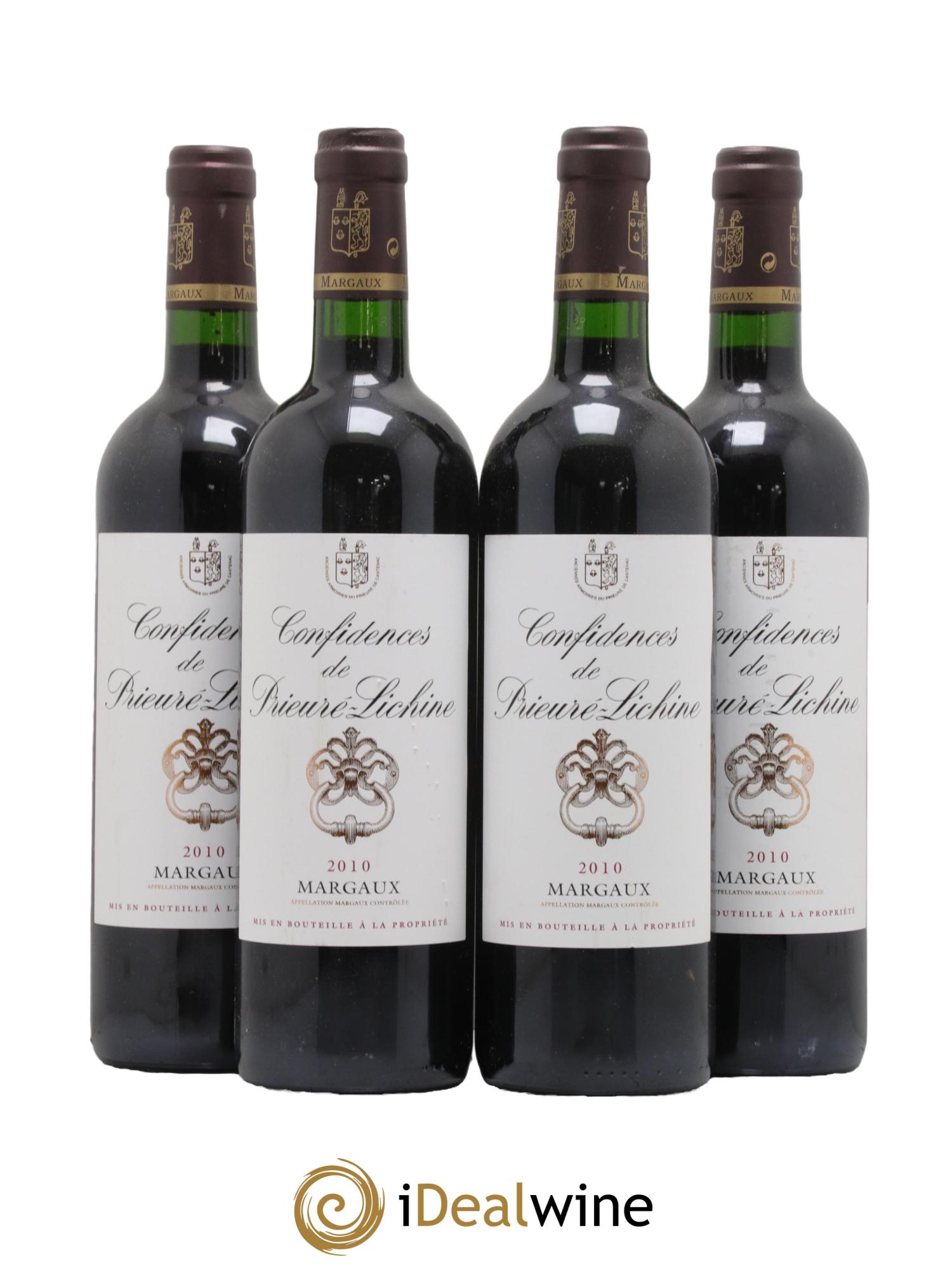 Confidences de Prieuré Lichine Second Vin 2010 - Lot of 4 bottles - 0