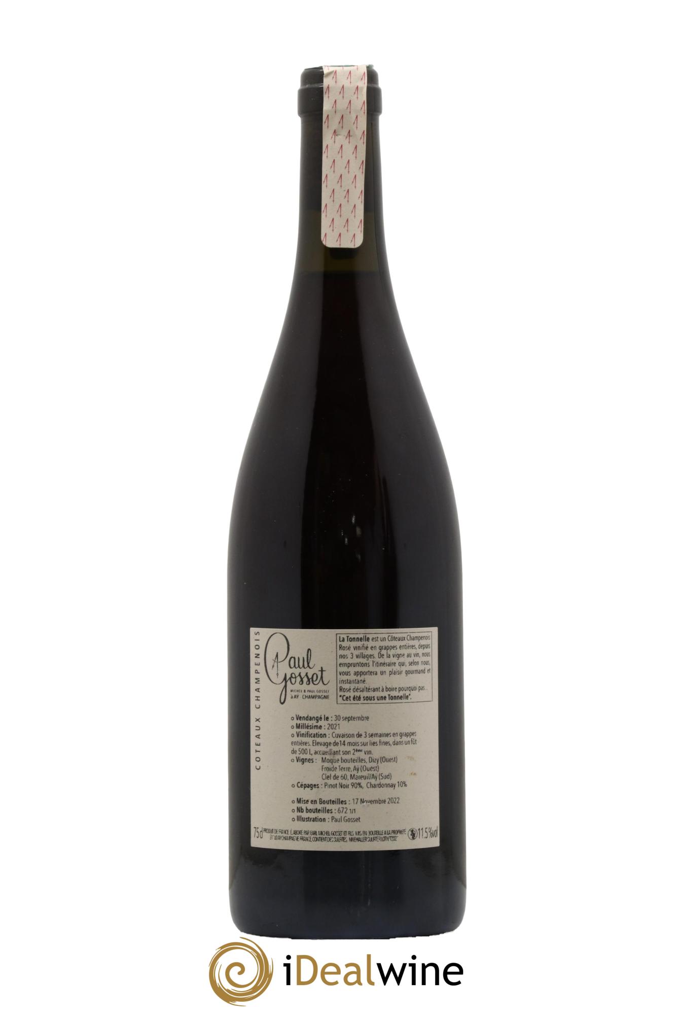 Coteaux Champenois La Tonnelle Paul Gosset 2021 - Lot de 1 bouteille - 1