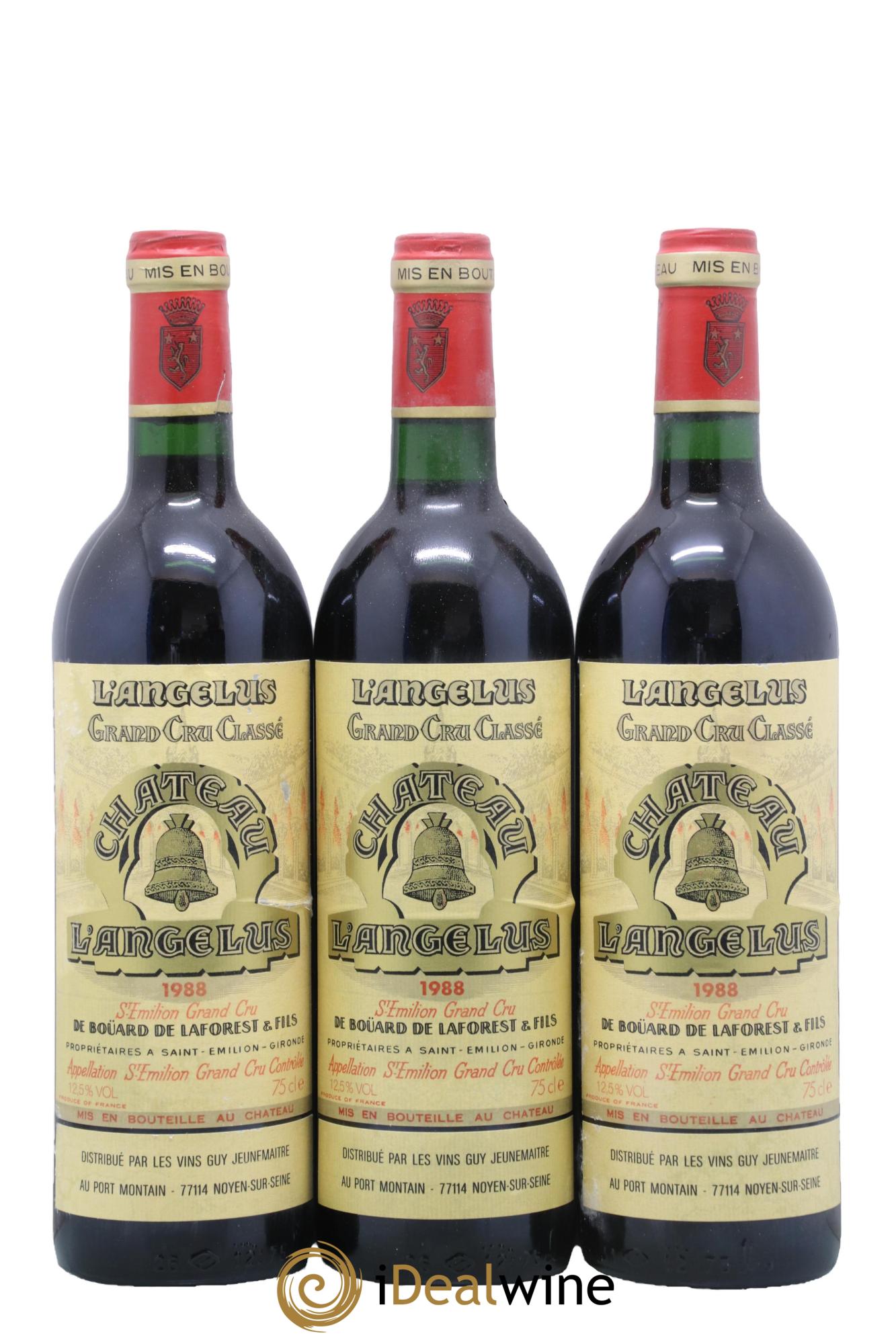 Château Angélus 1er Grand Cru Classé A 1988 - Lot de 3 bouteilles - 0