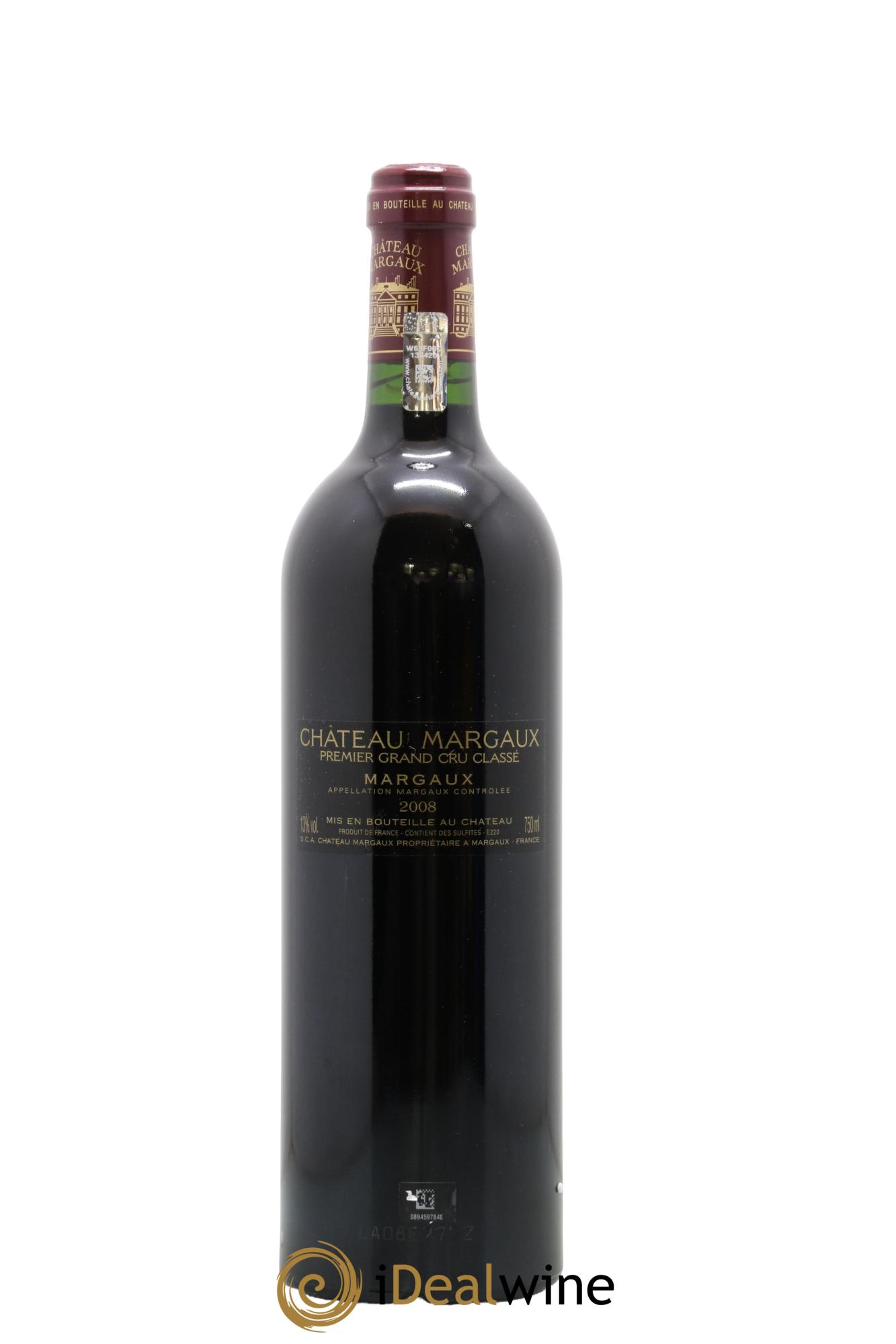 Château Margaux 1er Grand Cru Classé 2008 - Lot de 1 bouteille - 1