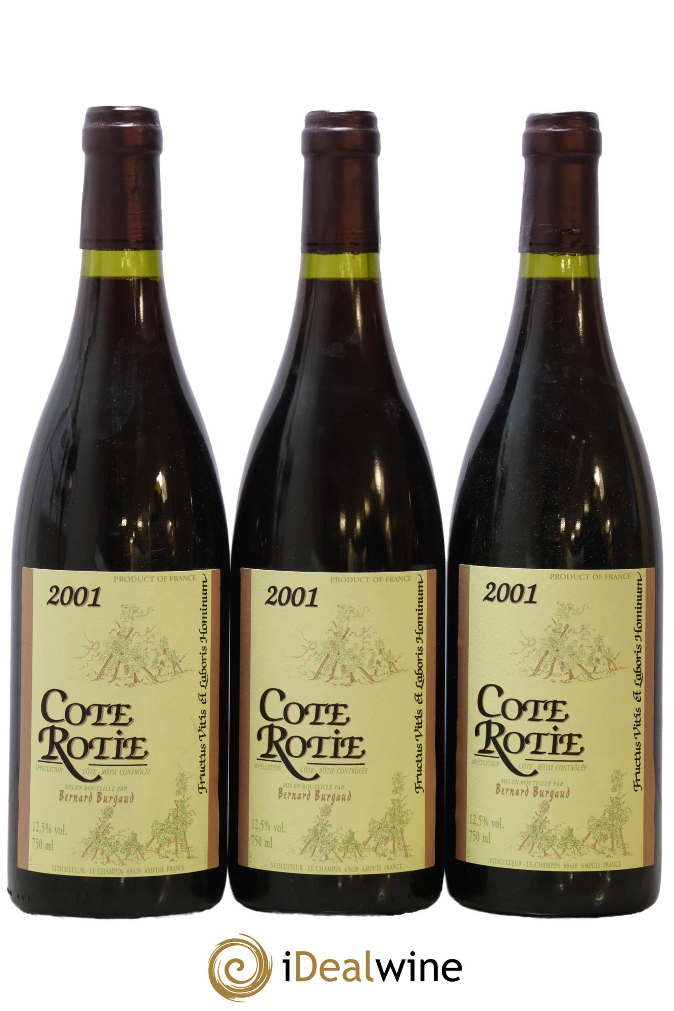 Côte-Rôtie Bernard Burgaud 2001 - Posten von 3 Flaschen - 0