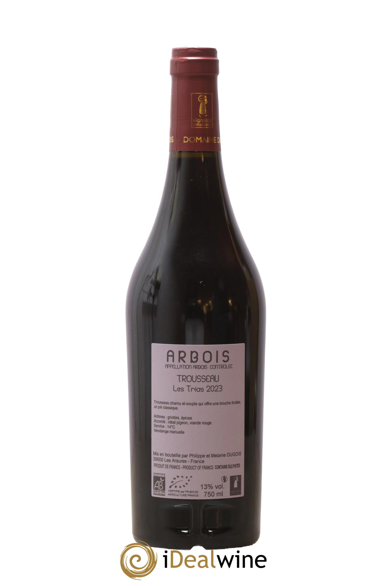 Arbois Trousseau Les Trias Domaine Dugois 2023 - Lot de 1 bouteille - 1