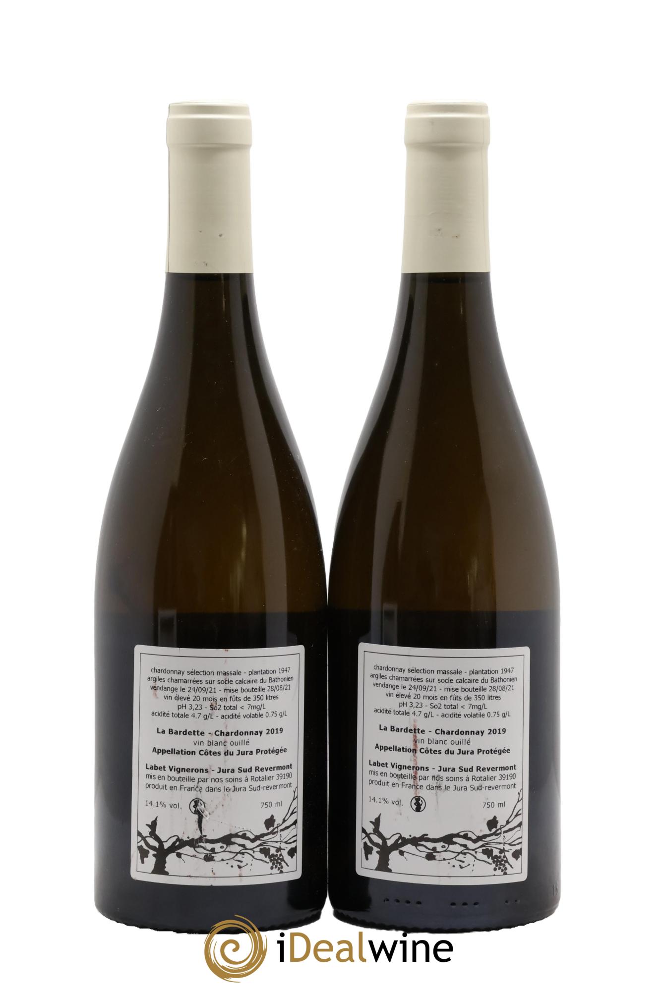 Côtes du Jura Chardonnay La Bardette Romain - Julien  - Charline Labet 2019 - Lot de 2 bouteilles - 1