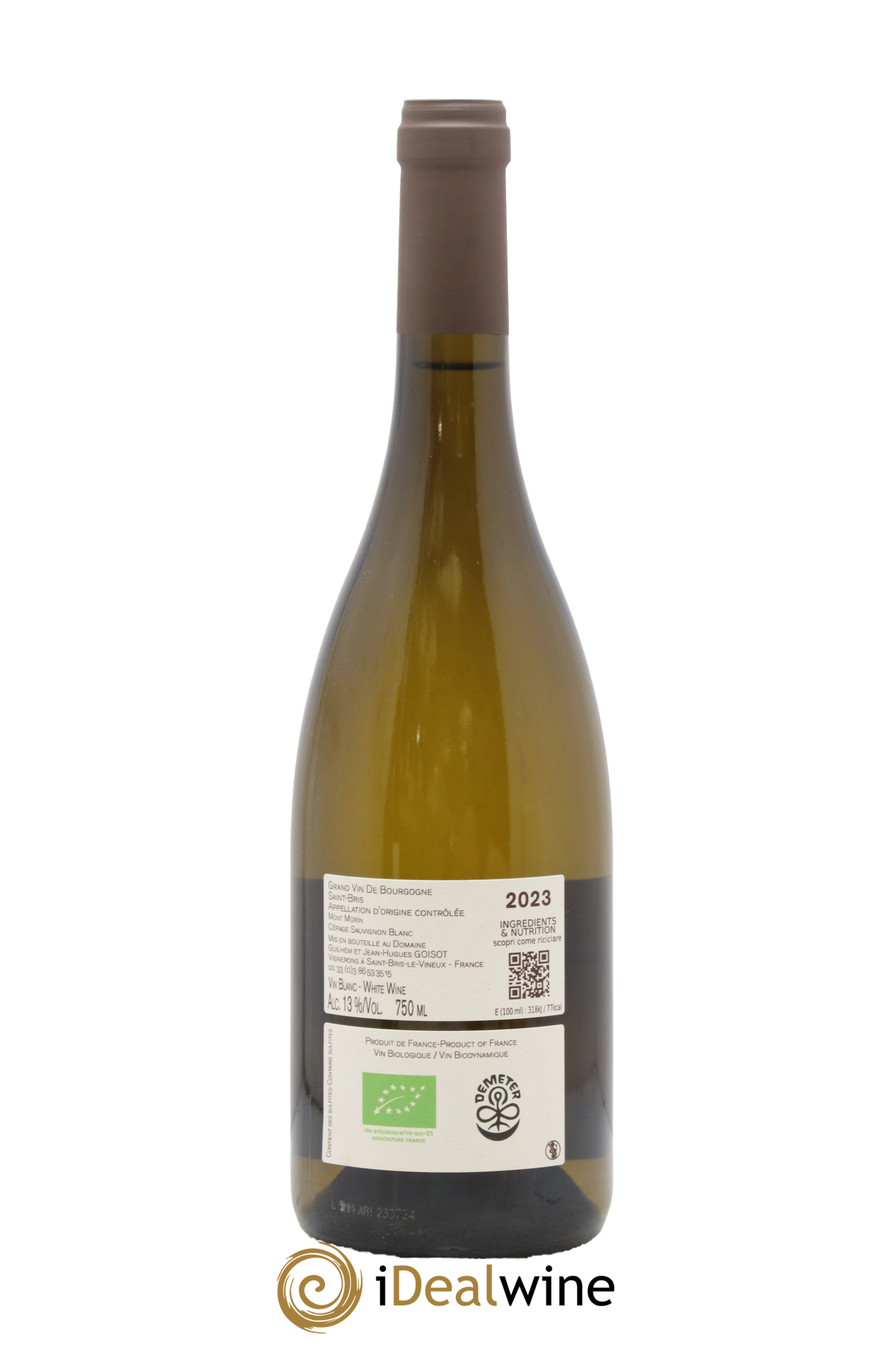 Bourgogne Saint-Bris Mont Morin Goisot 2023 - Lot de 1 bouteille - 1