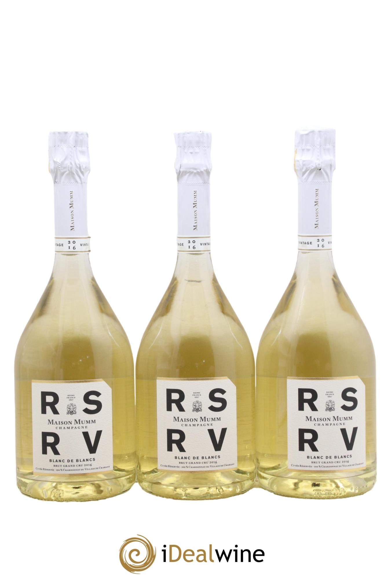 Champagne RSRV Blanc de Blancs Maison Mumm 2016 - Lot de 3 bouteilles - 0