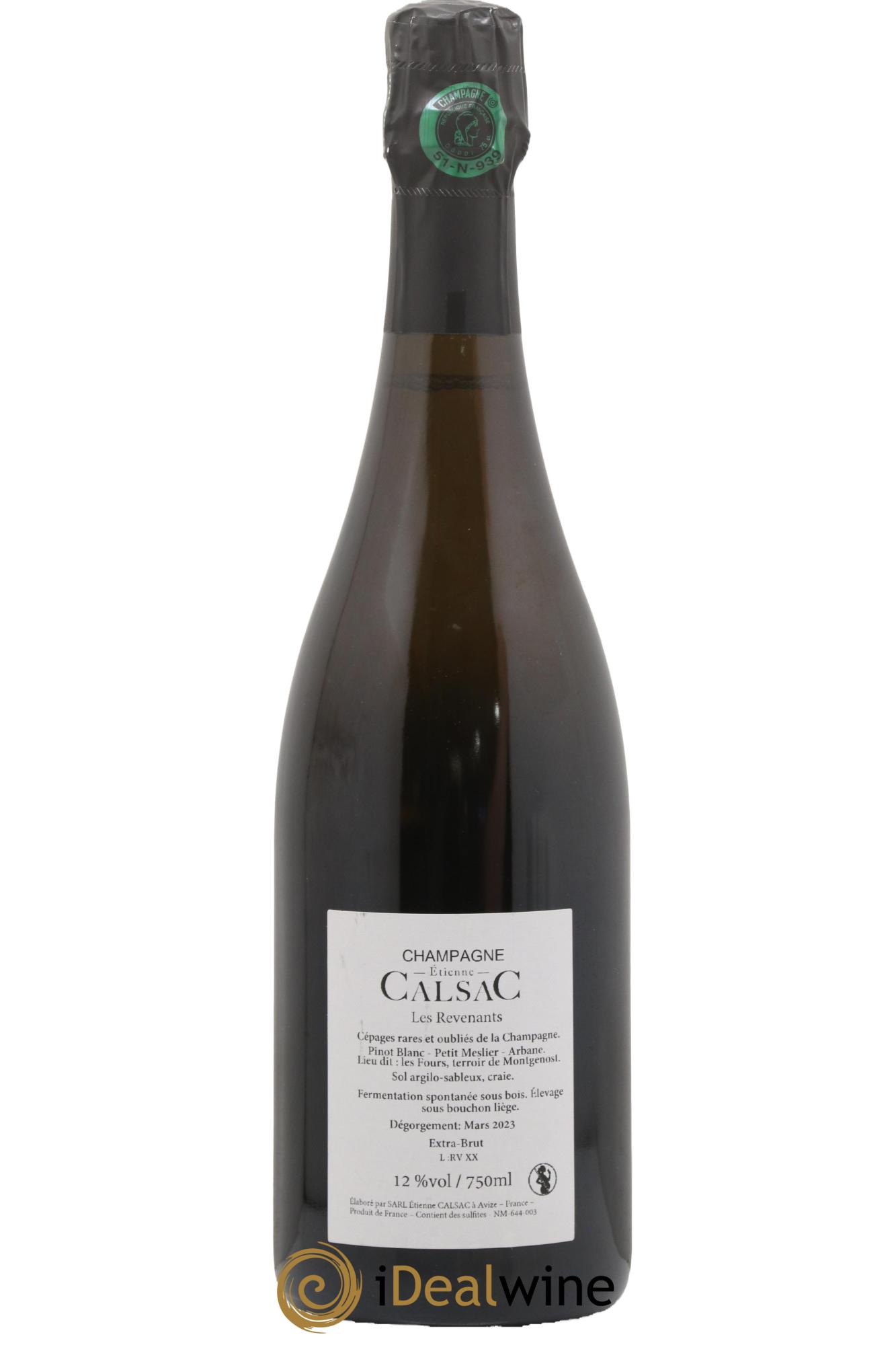 Les Revenants Blanc de Blancs Extra-Brut Etienne Calsac 2020 - Lotto di 1 bottiglia - 1