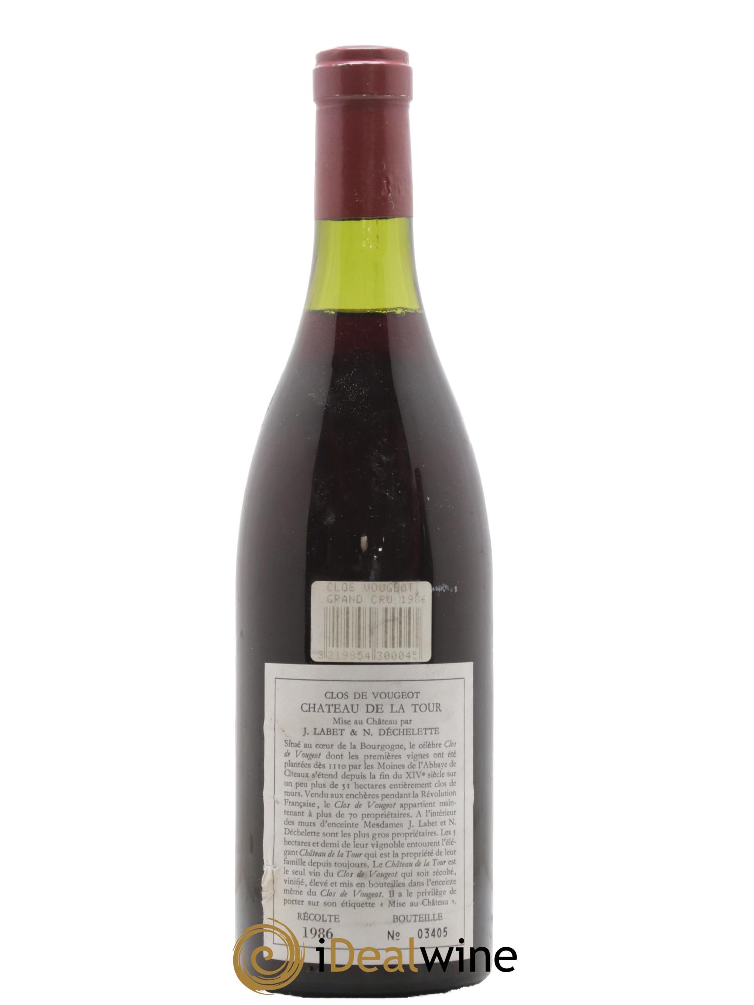 Clos de Vougeot Grand Cru Château de La Tour 1986 - Posten von 1 Flasche - 1