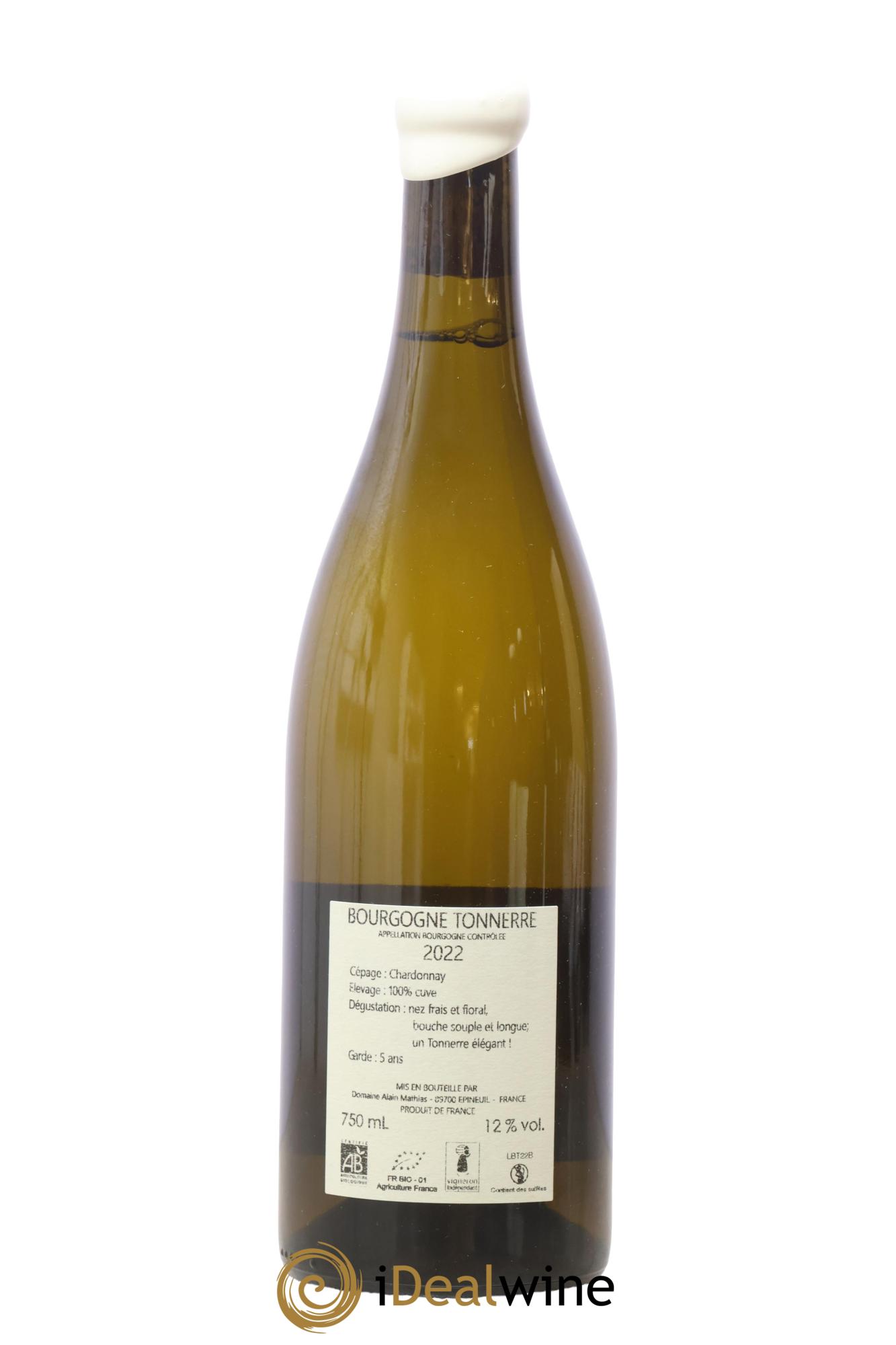 Bourgogne Tonnerre Domaine Alain Mathias 2022 - Lot de 1 bouteille - 1
