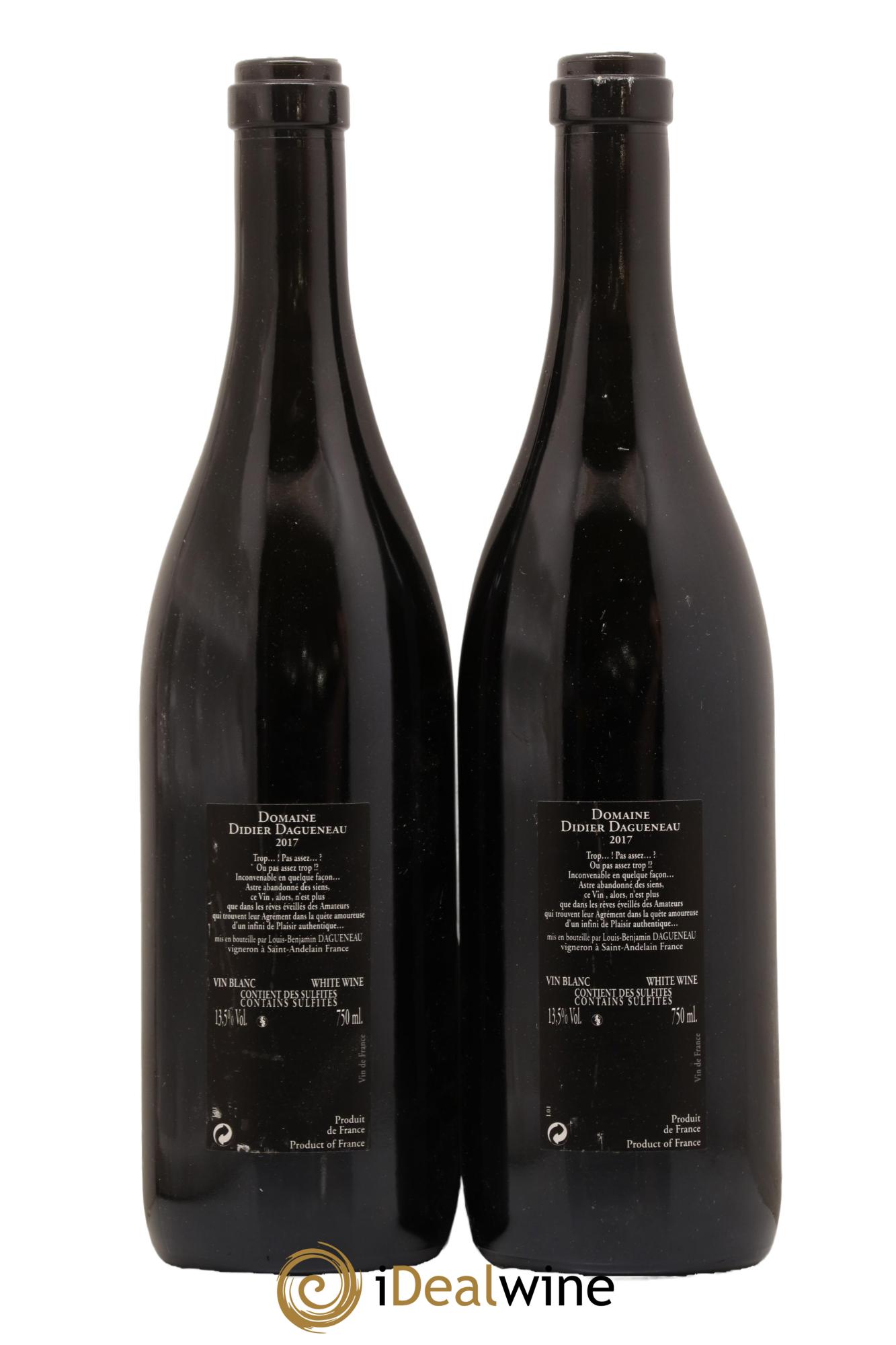 Vin de France (anciennement Pouilly-Fumé) Silex Dagueneau (Domaine Didier - Louis-Benjamin) 2017 - Lot de 2 bouteilles - 1