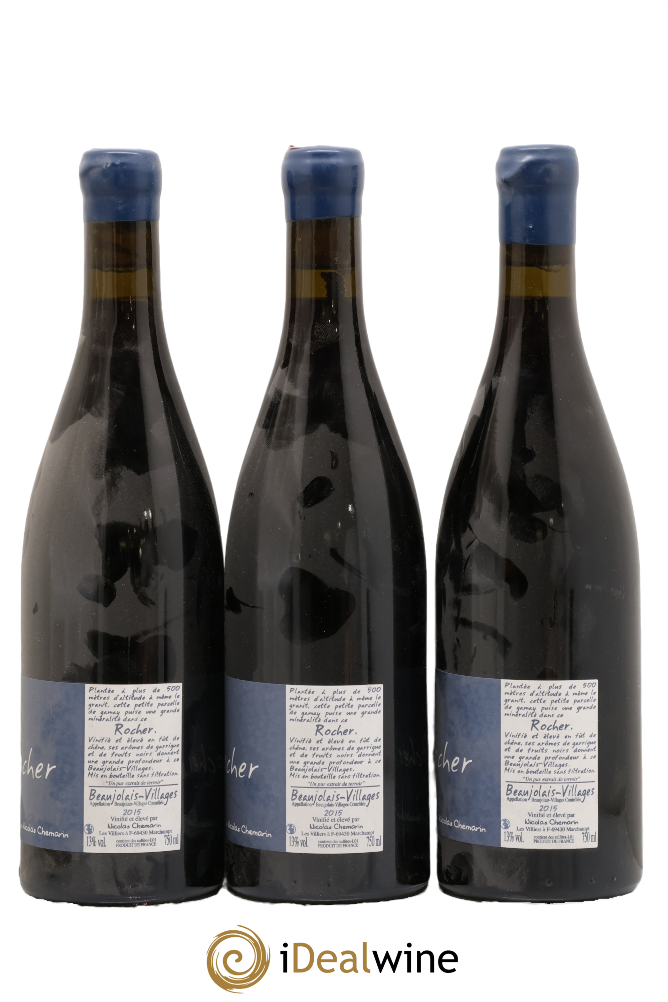 Beaujolais Village Le Rocher Nicolas Chemarin 2015 - Lot de 3 bouteilles - 1
