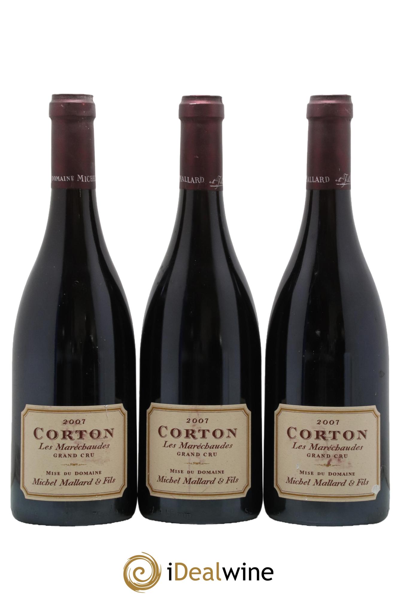 Corton Grand Cru Les Maréchaudes Michel Mallard 2007 - Lot de 3 bouteilles - 0