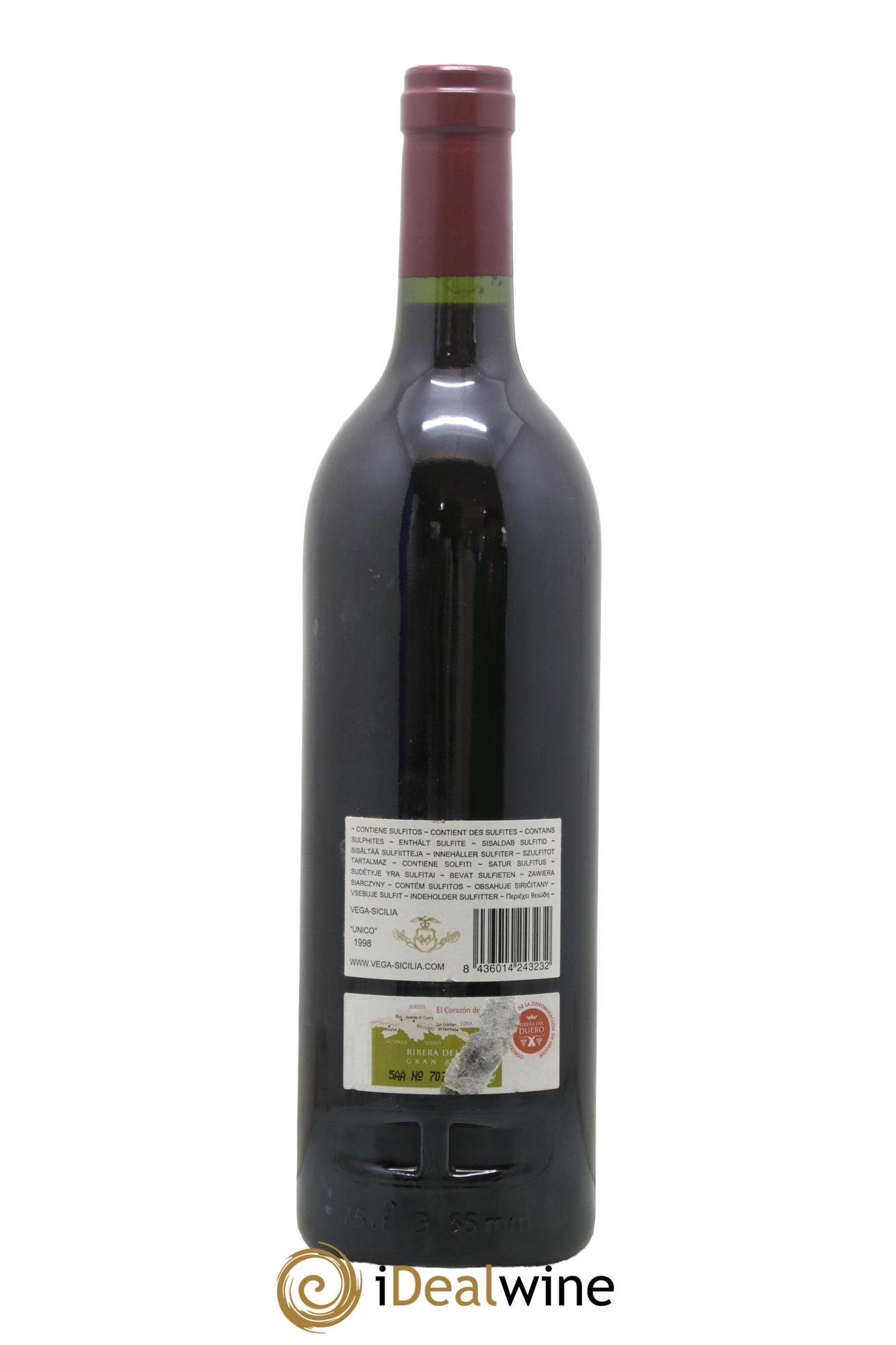 Ribera Del Duero DO Vega Sicilia Unico Famille Alvarez 1998 - Lot of 1 bottle - 1