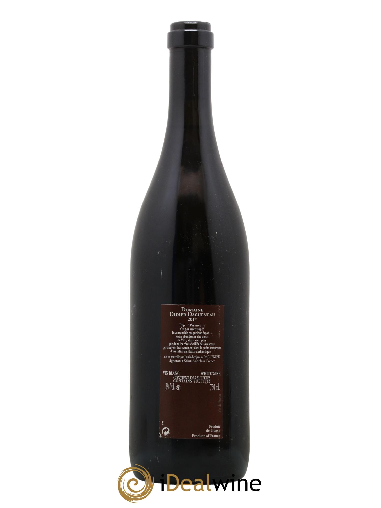 Vin de France (anciennement Pouilly-Fumé) Pur Sang Dagueneau (Domaine Didier - Louis-Benjamin) 2017 - Lot de 1 bouteille - 1