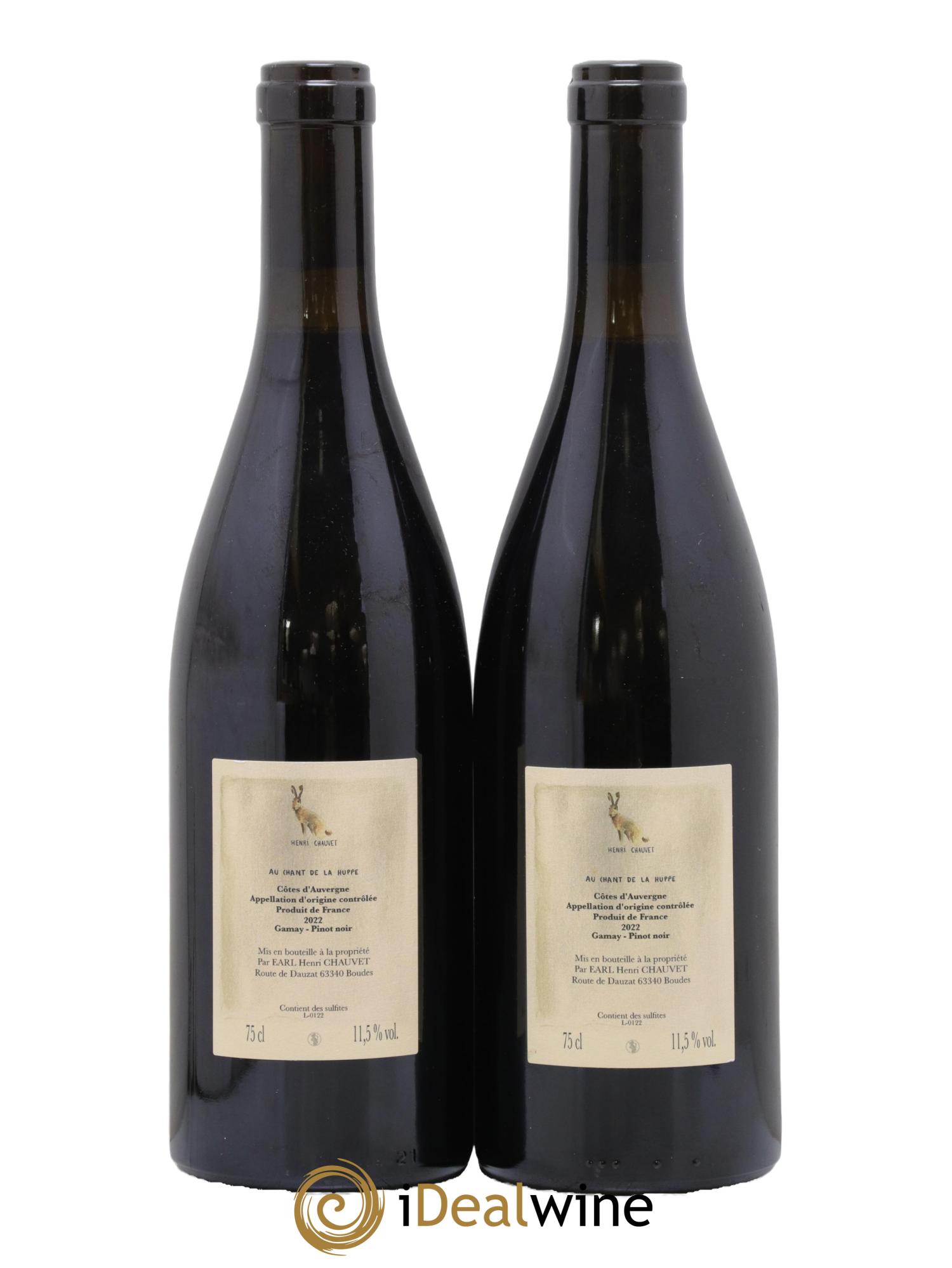 Côtes d'Auvergne Au Chant de la Huppe Henri Chauvet 2022 - Lotto di 2 bottiglie - 1