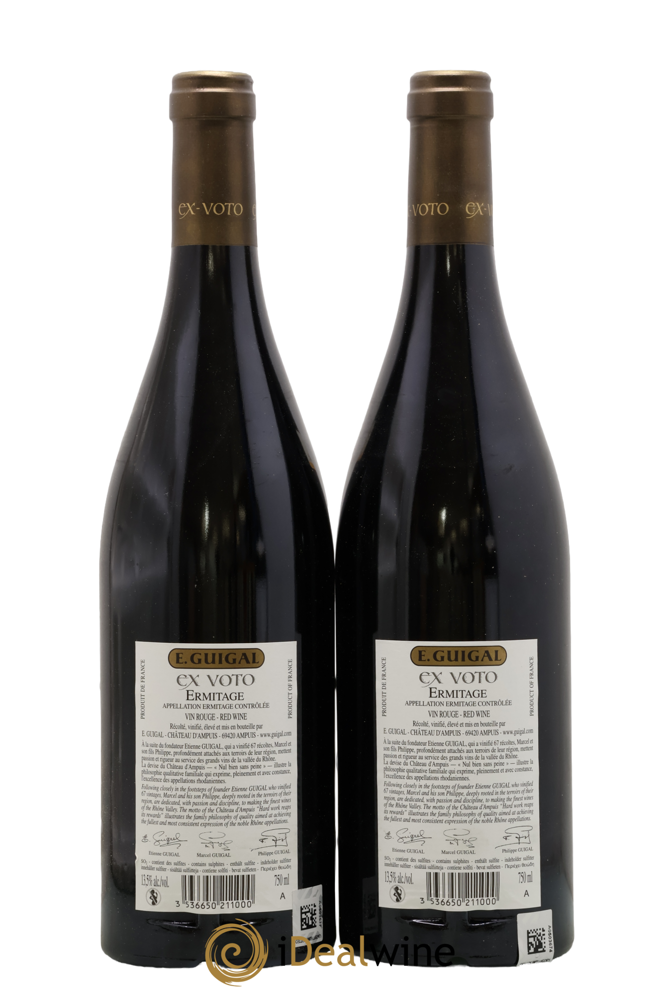Ermitage Ex Voto Guigal 2010 - Lot de 2 bouteilles - 1