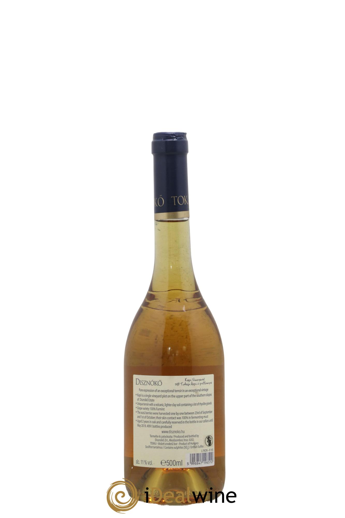 Tokaji 6 Puttonyos Kapi Vineyard Disznoko (Domaine) 2015 - Posten von 1 Format 50cl - 2