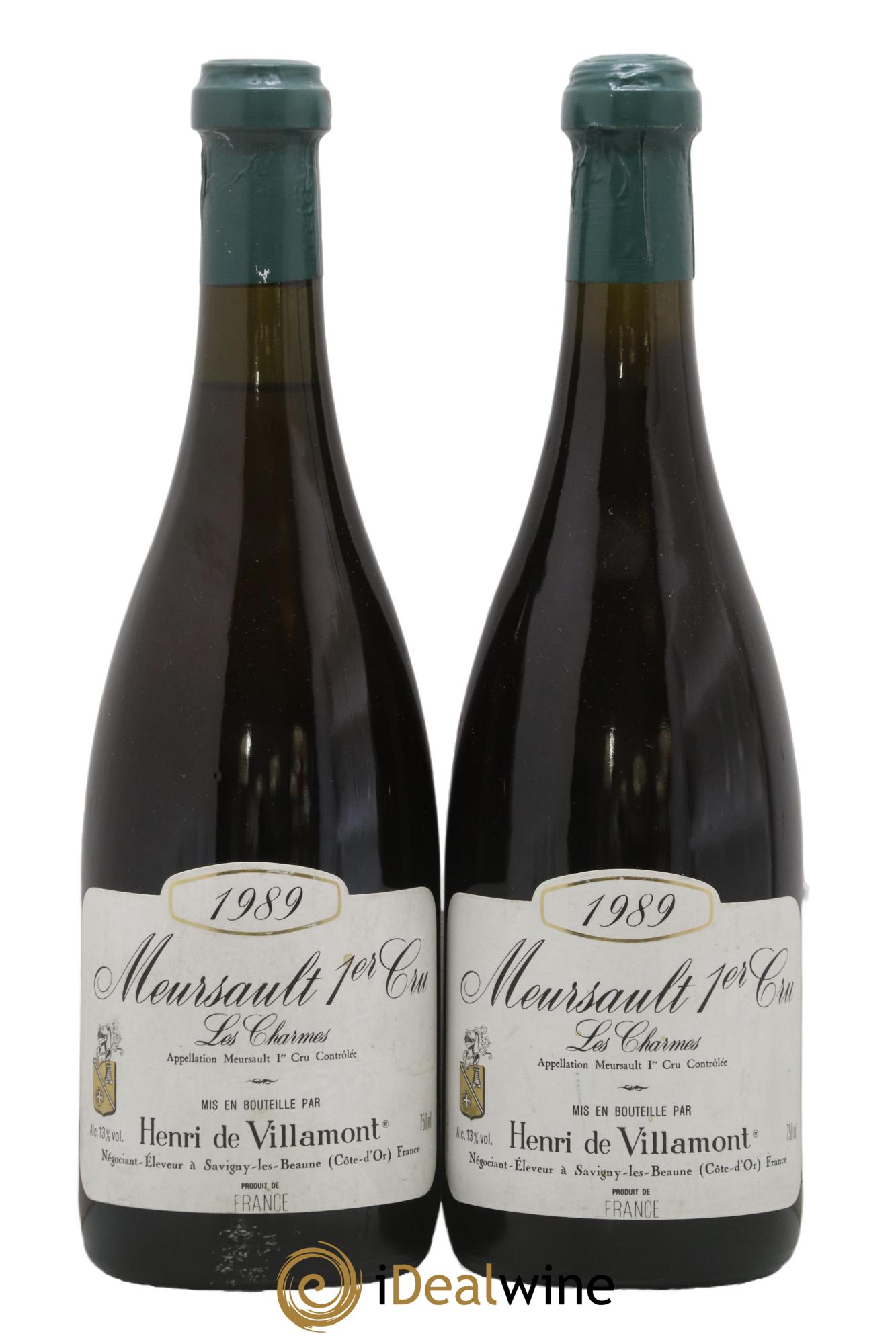 Meursault 1er Cru Les Charmes Henri de Villamont 1989 - Posten von 2 Flaschen - 0