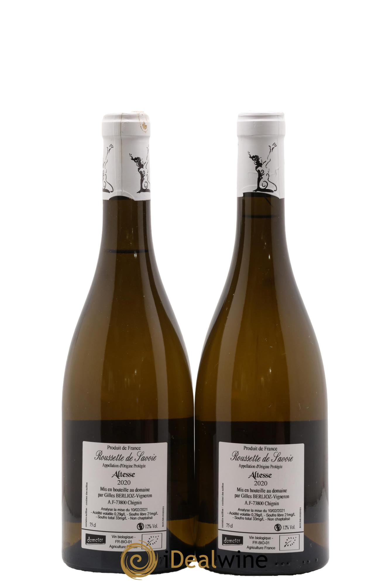Roussette de Savoie El Hem Gilles Berlioz 2020 - Lot de 2 bouteilles - 1