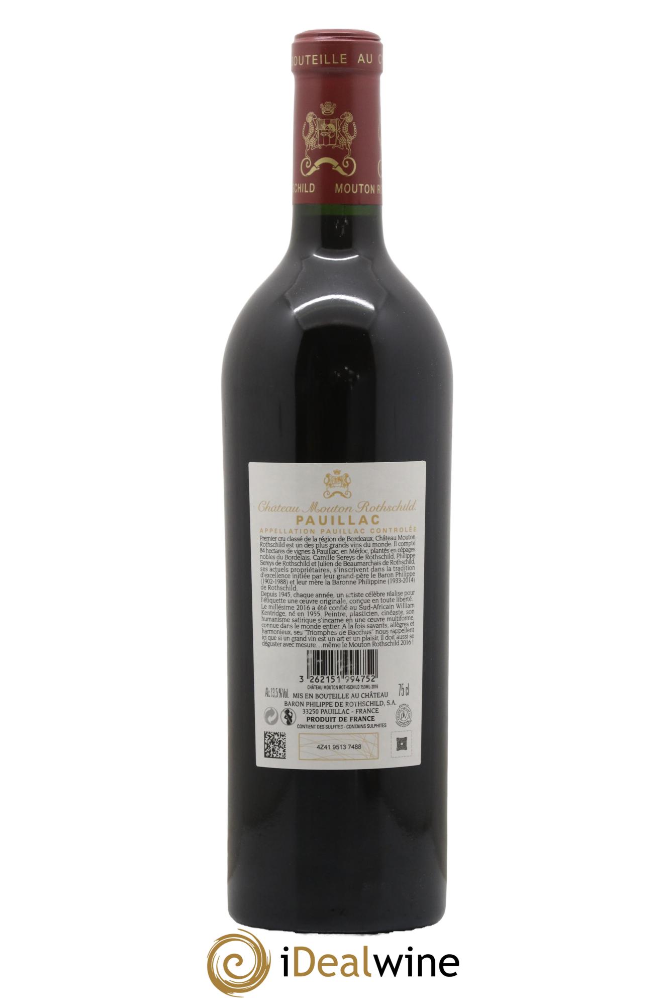 Château Mouton Rothschild 1er Grand Cru Classé 2016 - Posten von 1 Flasche - 2