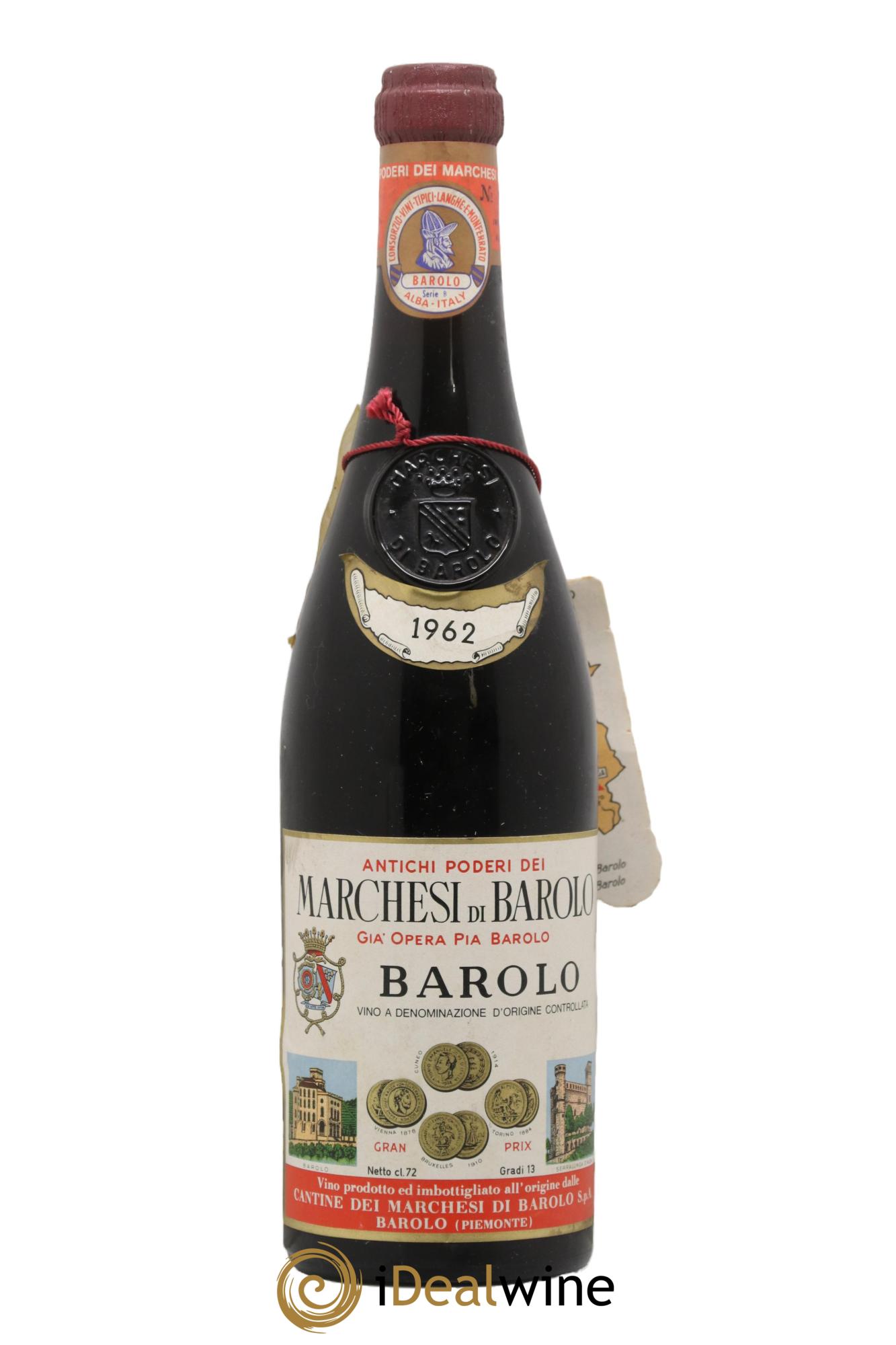 Barolo Marchesi Di Barolo 1962 - Lot de 1 bouteille - 0
