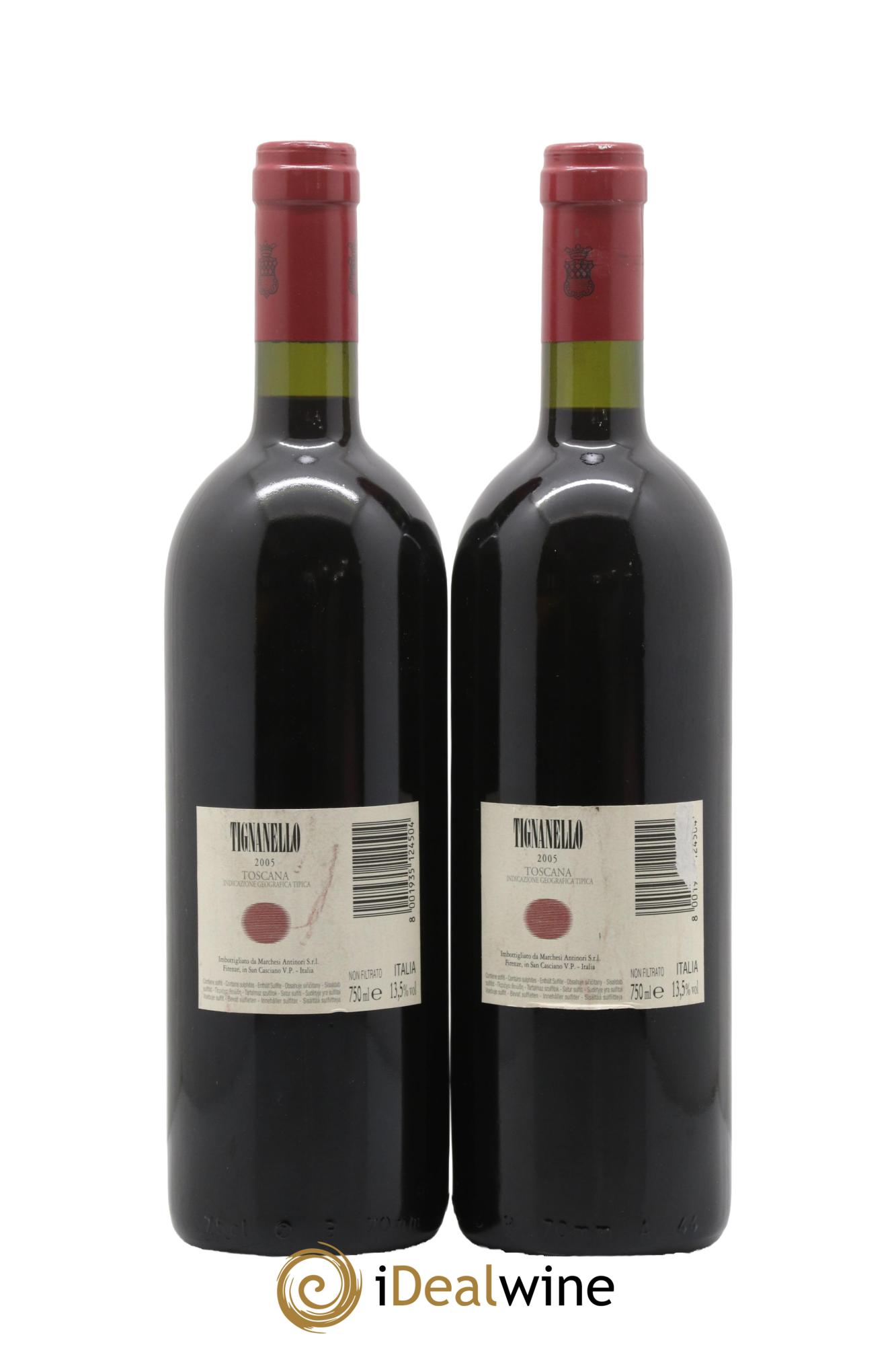 Toscana IGT Tignanello Tenuta Tignanello - Marchesi Antinori 2005 - Lot of 2 bottles - 1