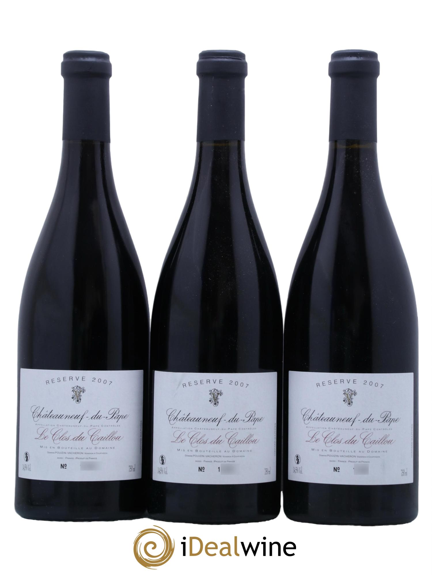Châteauneuf-du-Pape Domaine Le Clos du Caillou Réserve Sylvie Vacheron 2007 - Lot de 3 bouteilles - 0