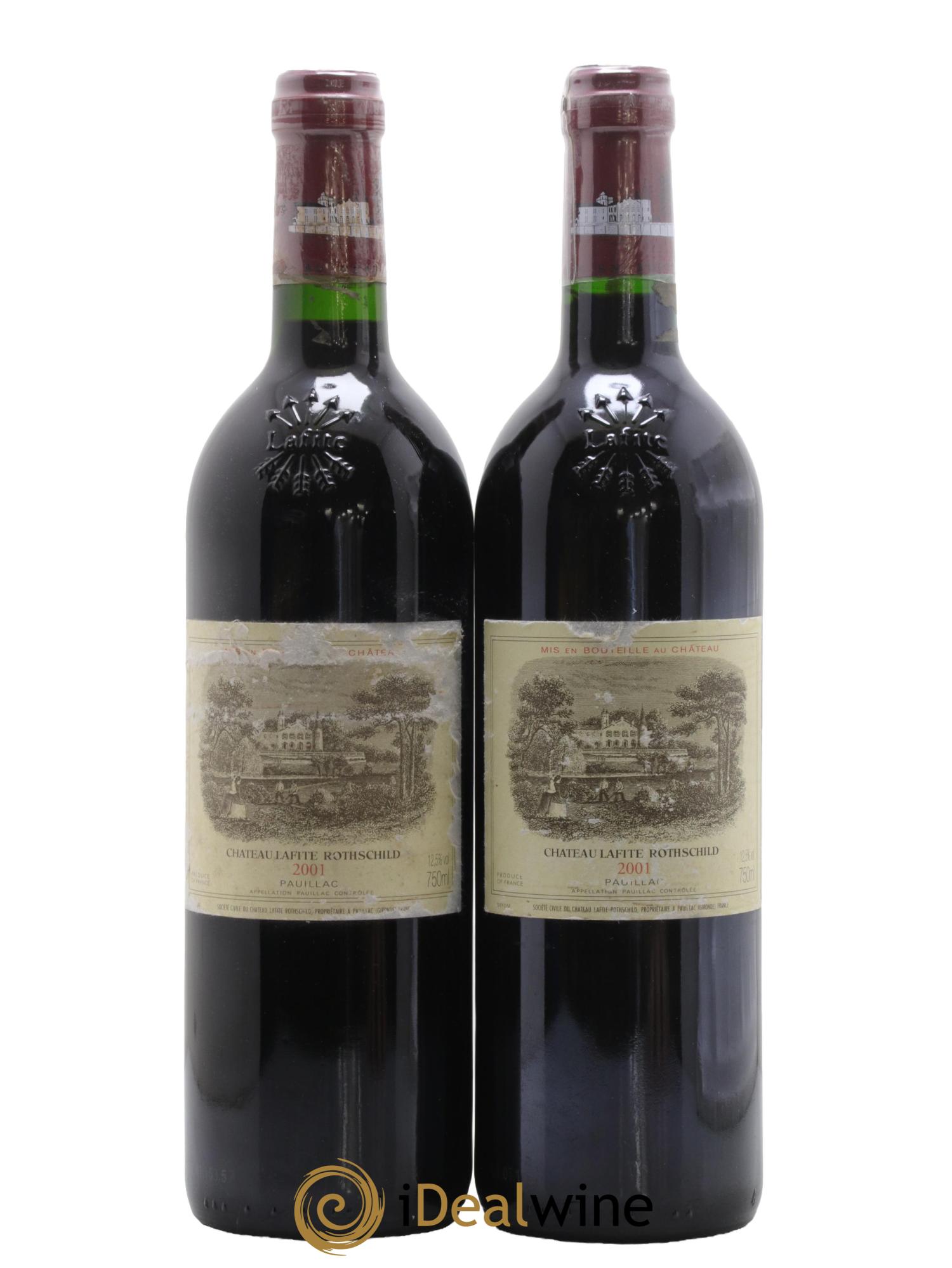 Château Lafite Rothschild 1er Grand Cru Classé 2001 - Lot de 2 bouteilles - 0