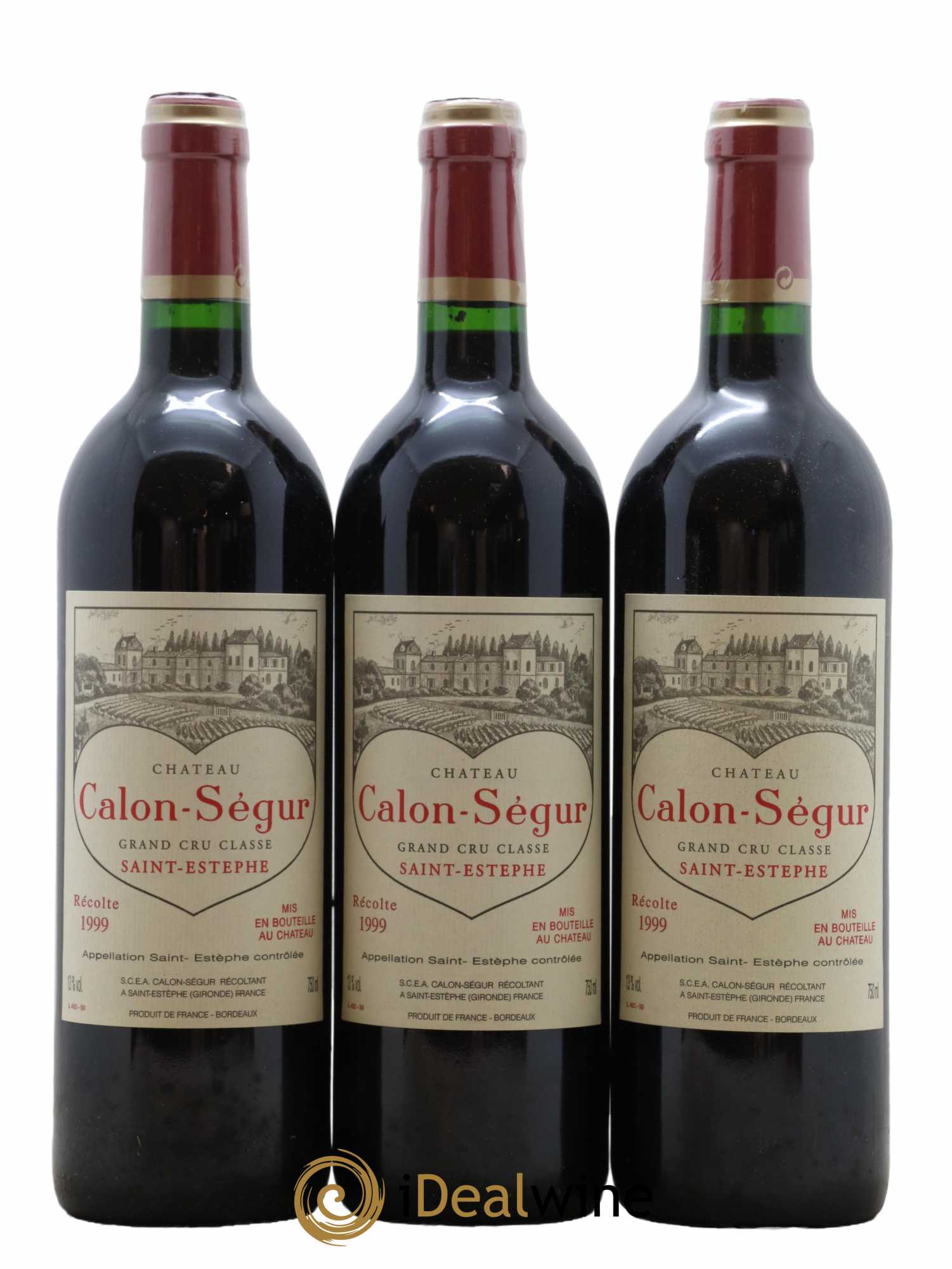 Château Calon Ségur 3ème Grand Cru Classé 1999 - Lot de 3 bouteilles - 0