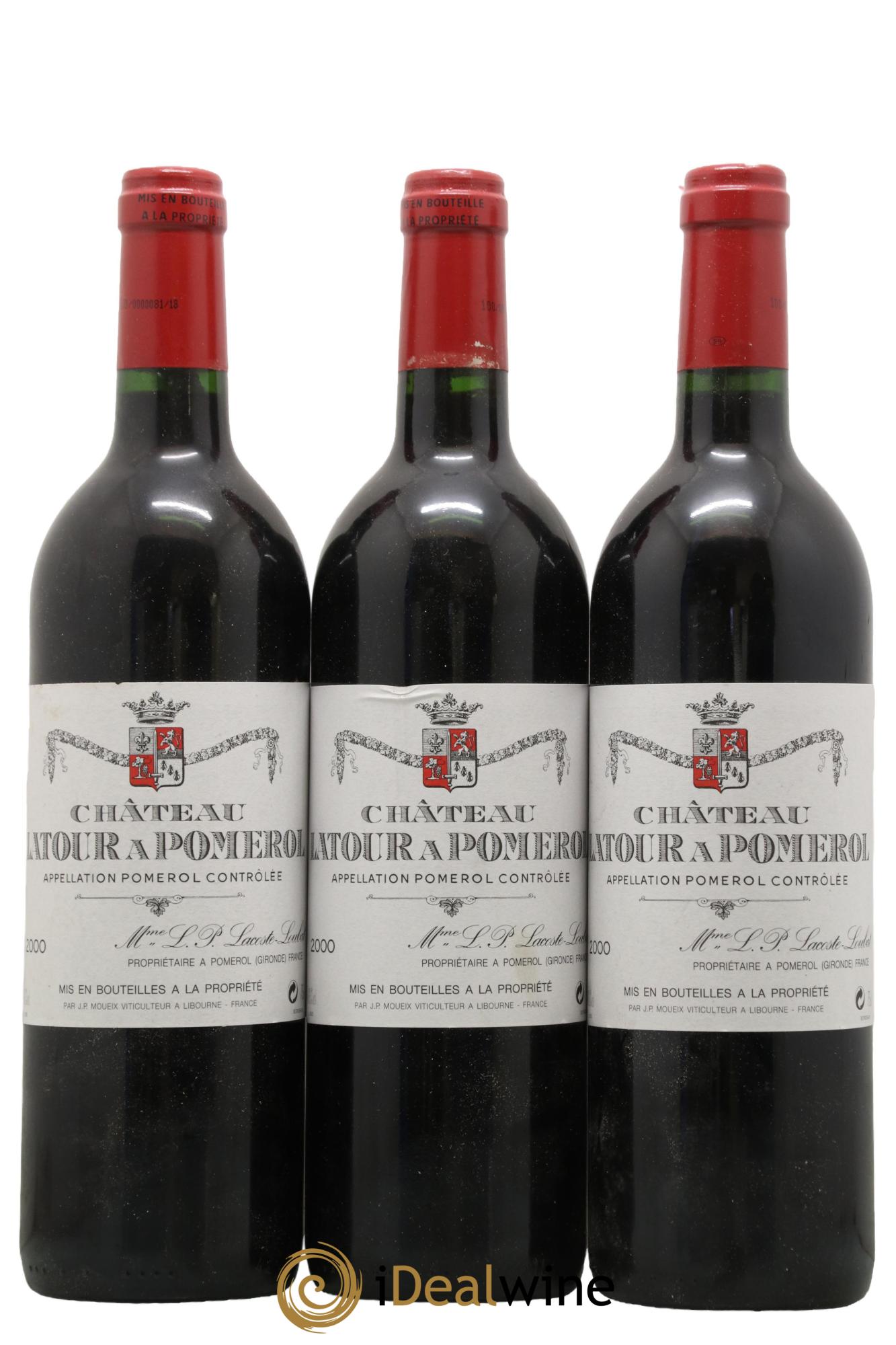 Château Latour à Pomerol 2000 - Lot de 3 bouteilles - 0