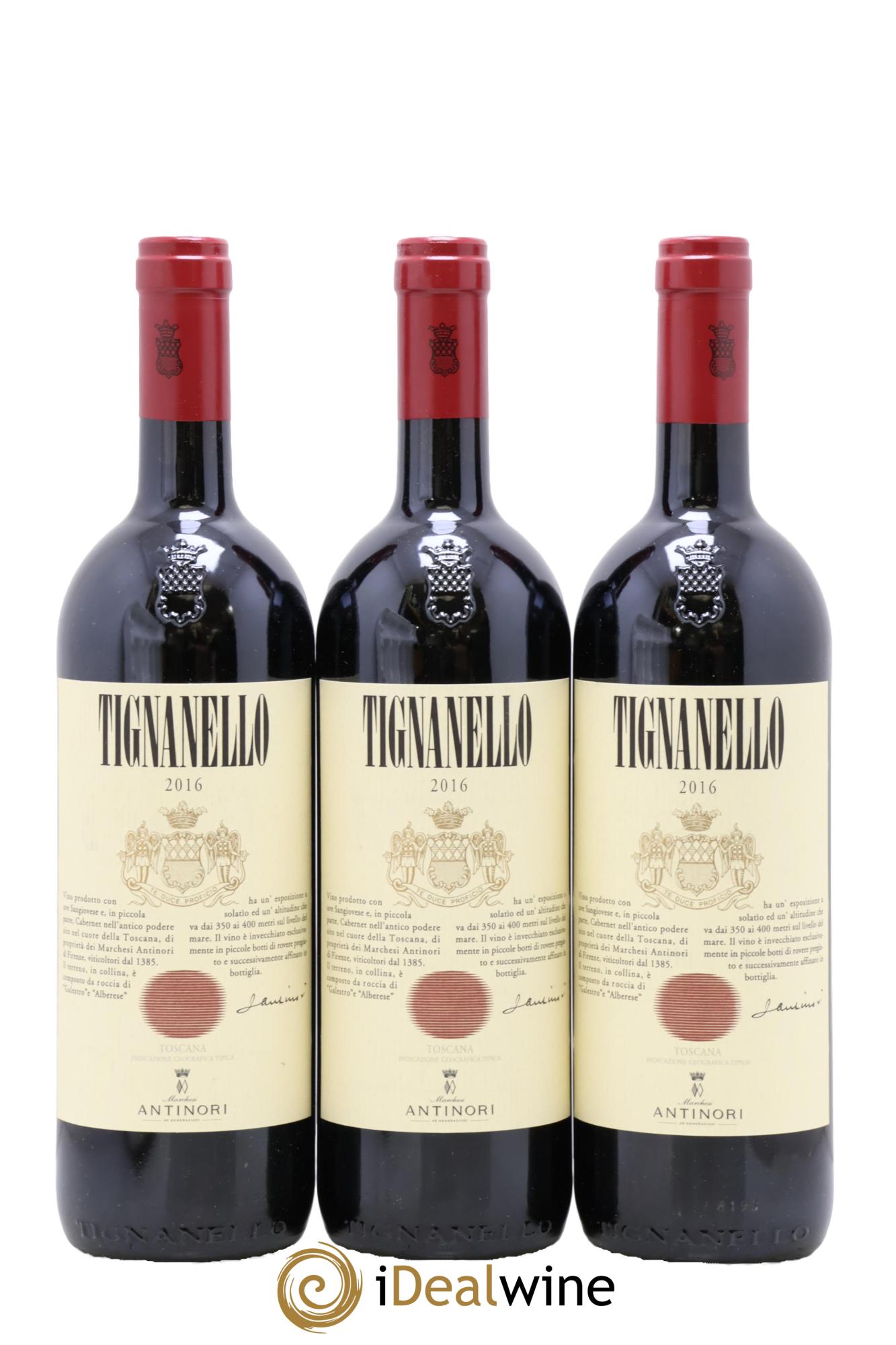 Toscana IGT Tignanello Tenuta Tignanello - Marchesi Antinori 2016 - Lot de 3 bouteilles - 0