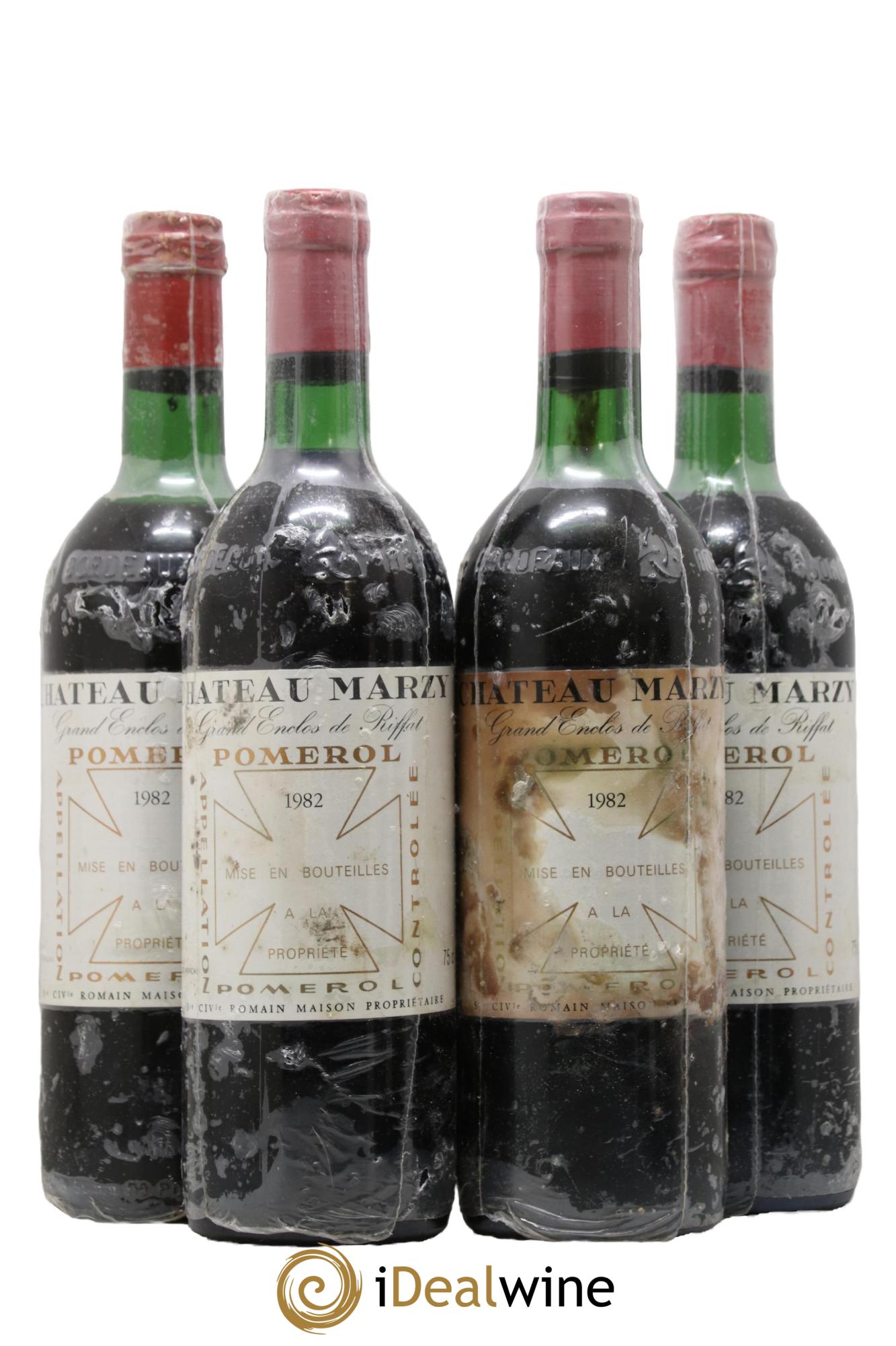 Pomerol Château Marzy 1982 - Lot of 4 bottles - 0