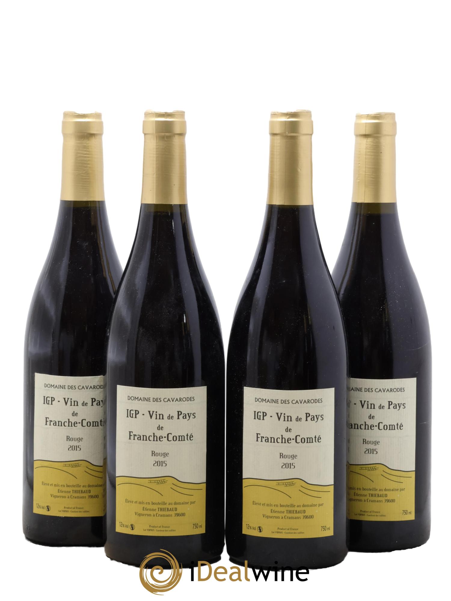 IGP de Franche-Comté Cavarodes (Domaine des) - Etienne Thiébaud 2015 - Lotto di 4 bottiglie - 0