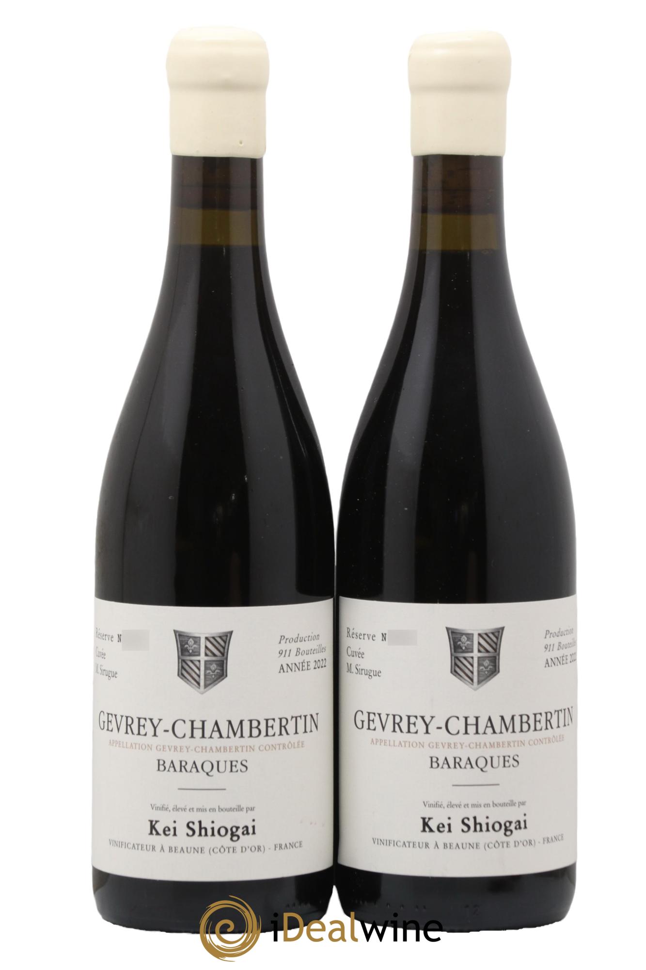 Gevrey-Chambertin Baraques Kei Shiogai 2022 - Lot de 2 bouteilles - 0