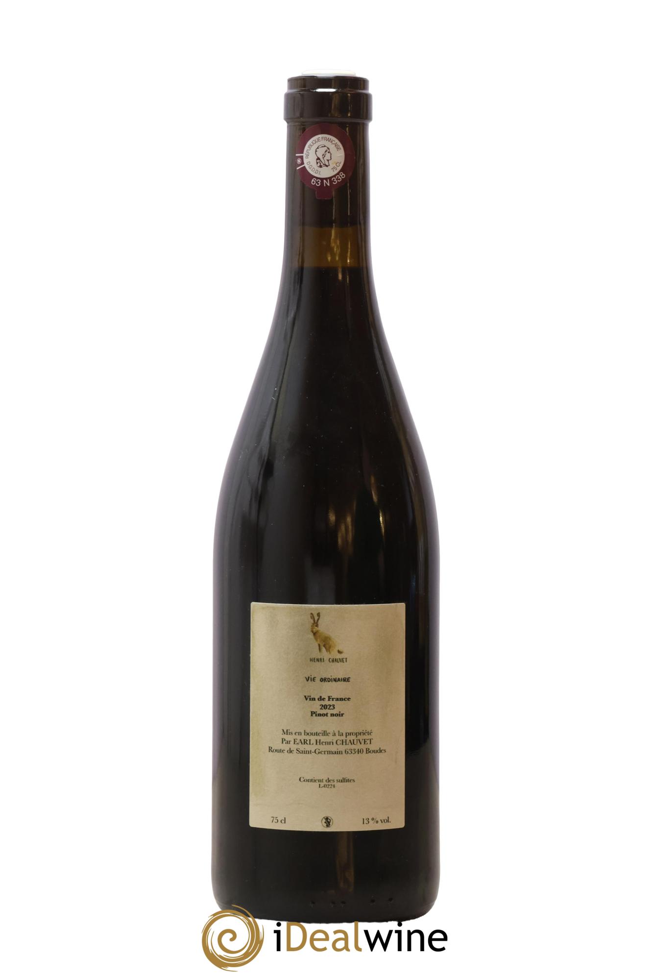 Vin de France Vie ordinaire Henri Chauvet 2023 - Lot de 1 bouteille - 1