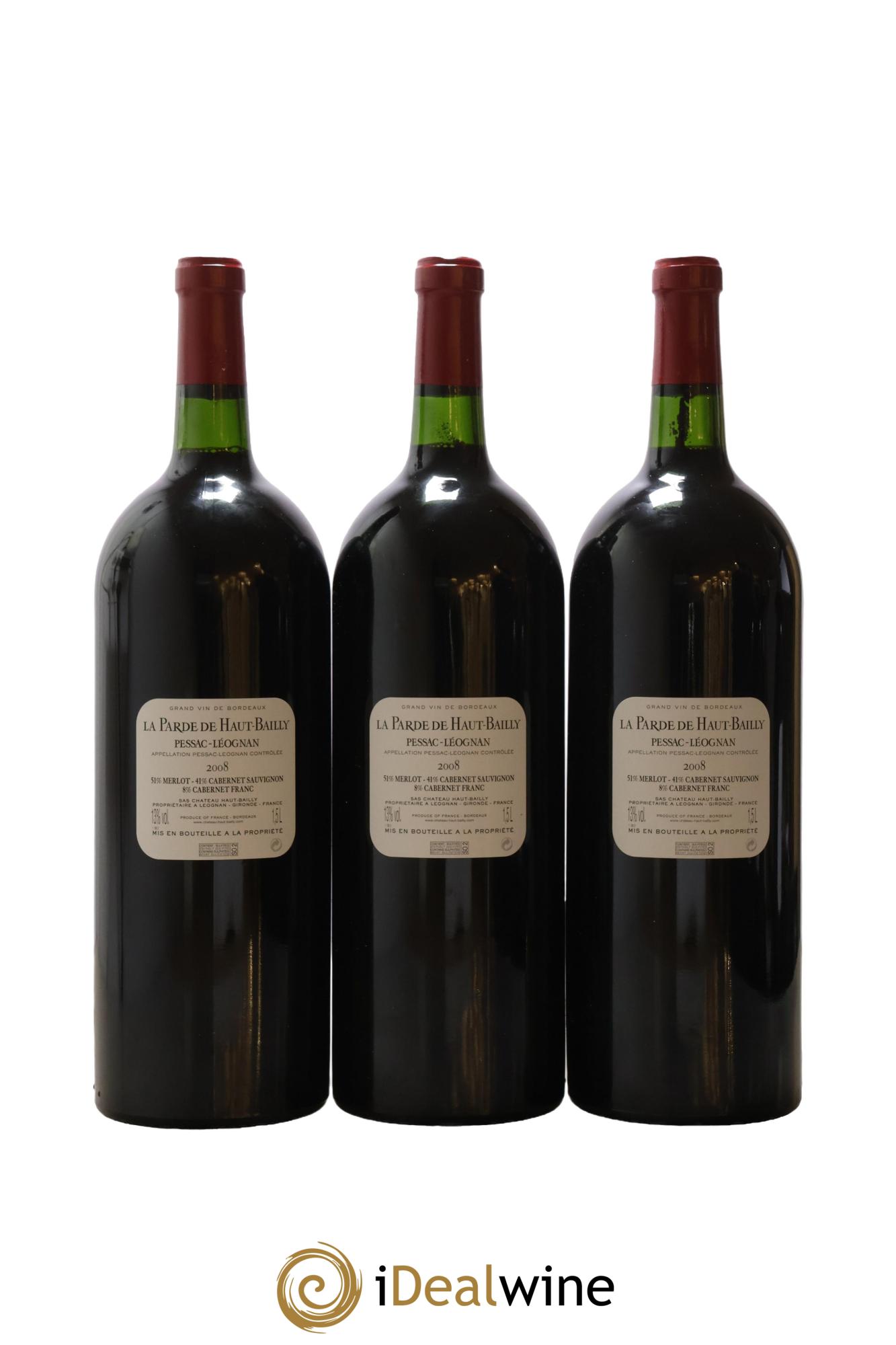 Haut Bailly II (Anciennement La Parde de Haut-Bailly) Second Vin  2008 - Posten von 6 Magnum - 5