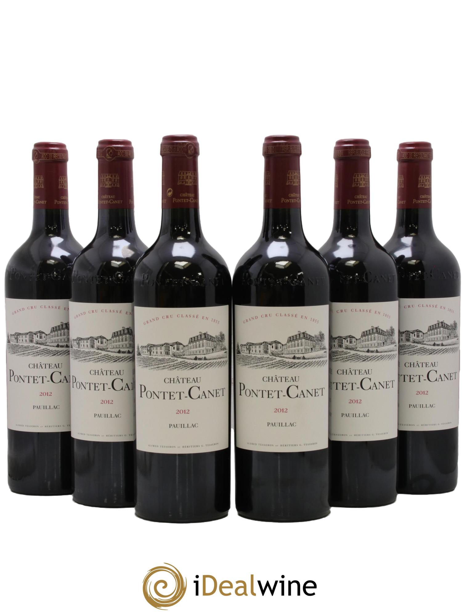 Château Pontet Canet 5ème Grand Cru Classé 2012 - Posten von 6 Flaschen - 0