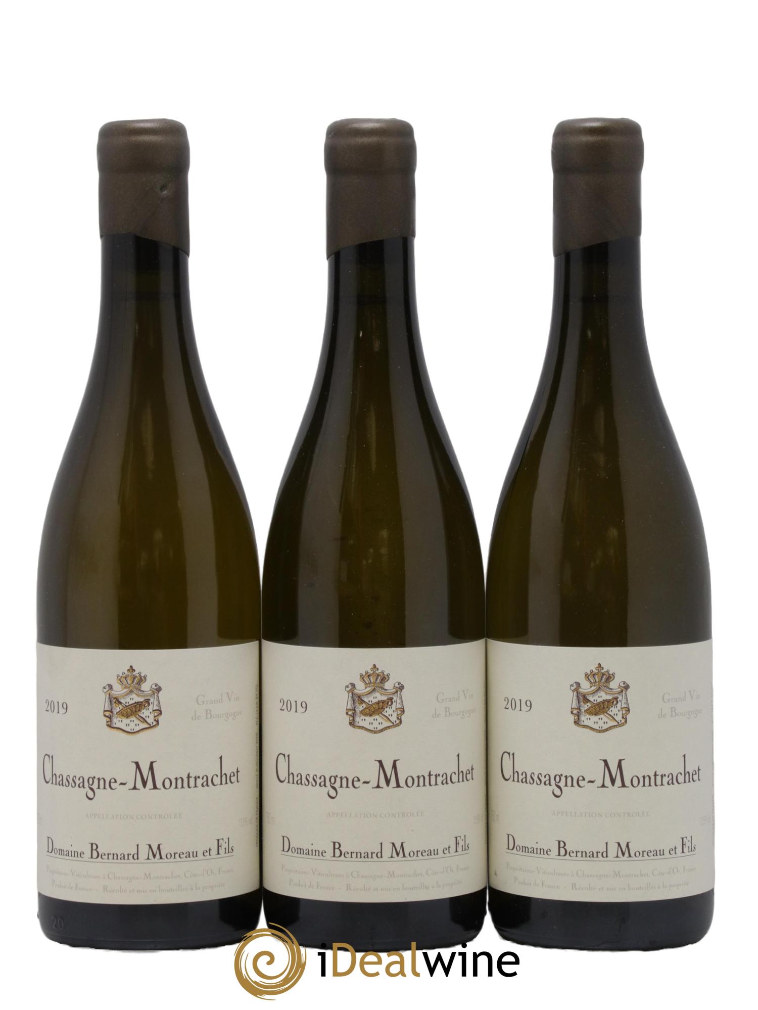 Chassagne-Montrachet Bernard Moreau et Fils (Domaine) 2019 - Lot de 3 bouteilles - 0