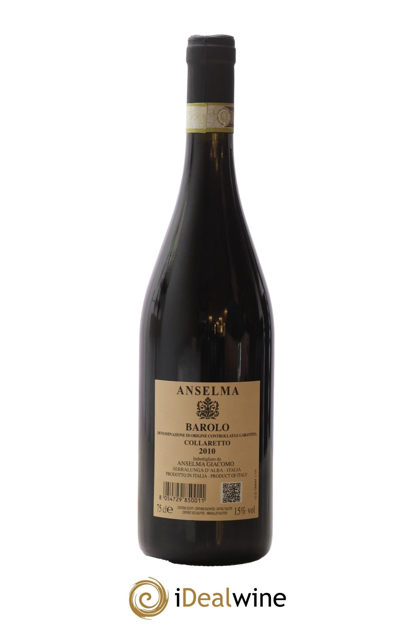 Barolo DOC Collaretto Anselma 2010 - Lot of 1 bottle - 1