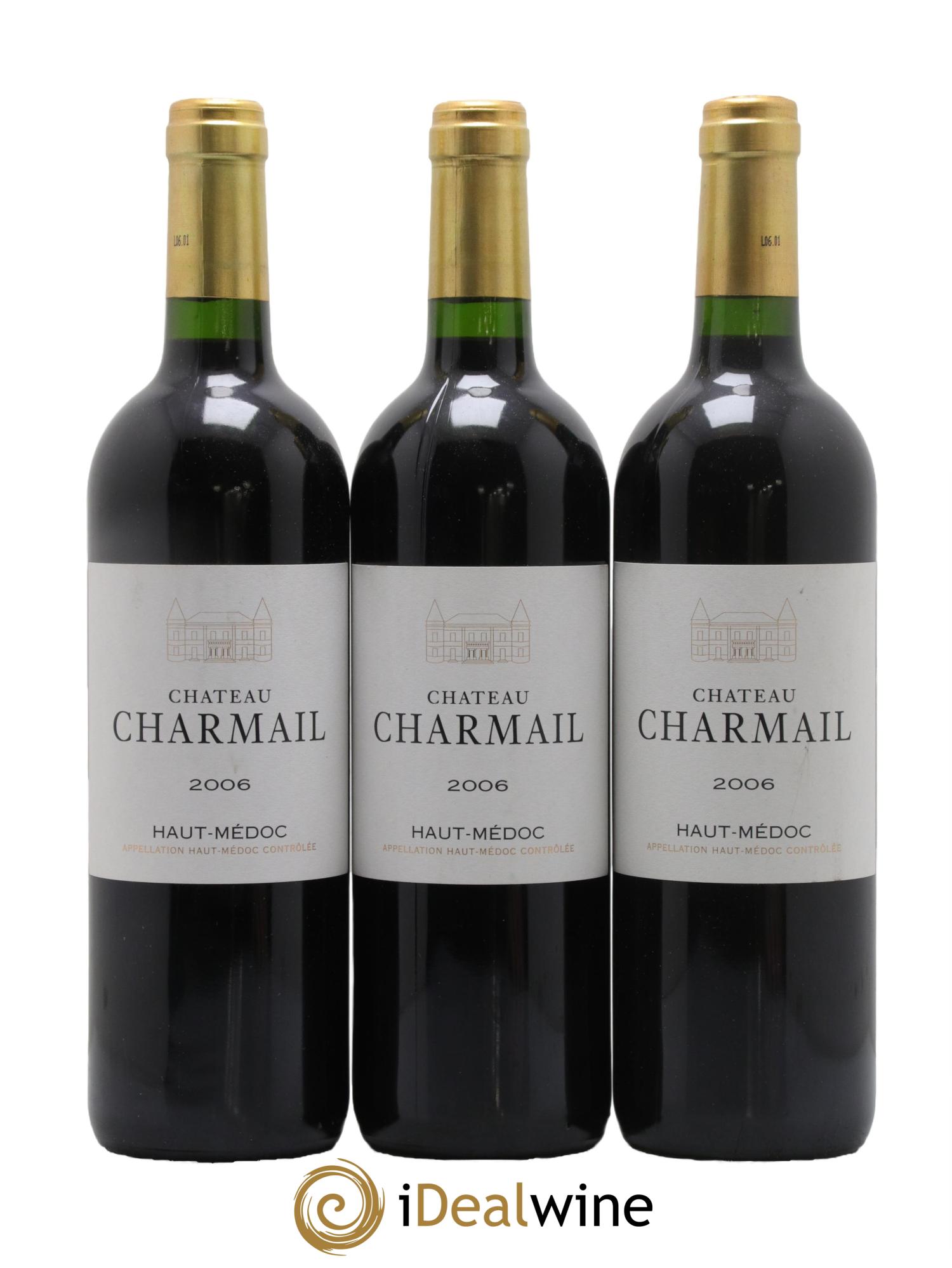 Château Charmail Cru Bourgeois 2006 - Lot de 3 bouteilles - 0
