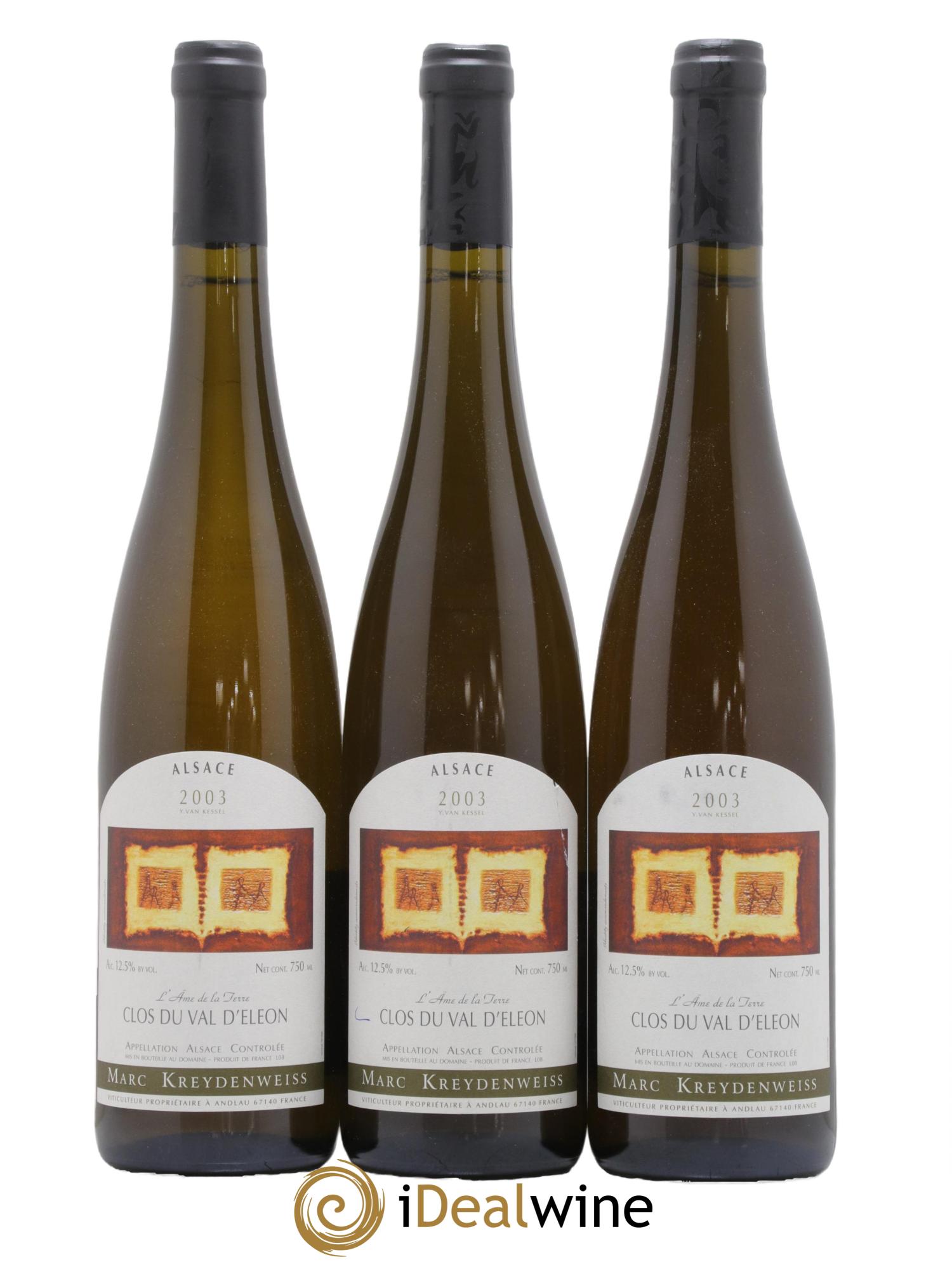 Alsace Clos du Val d'Eléon Marc Kreydenweiss 2003 - Posten von 3 Flaschen - 0