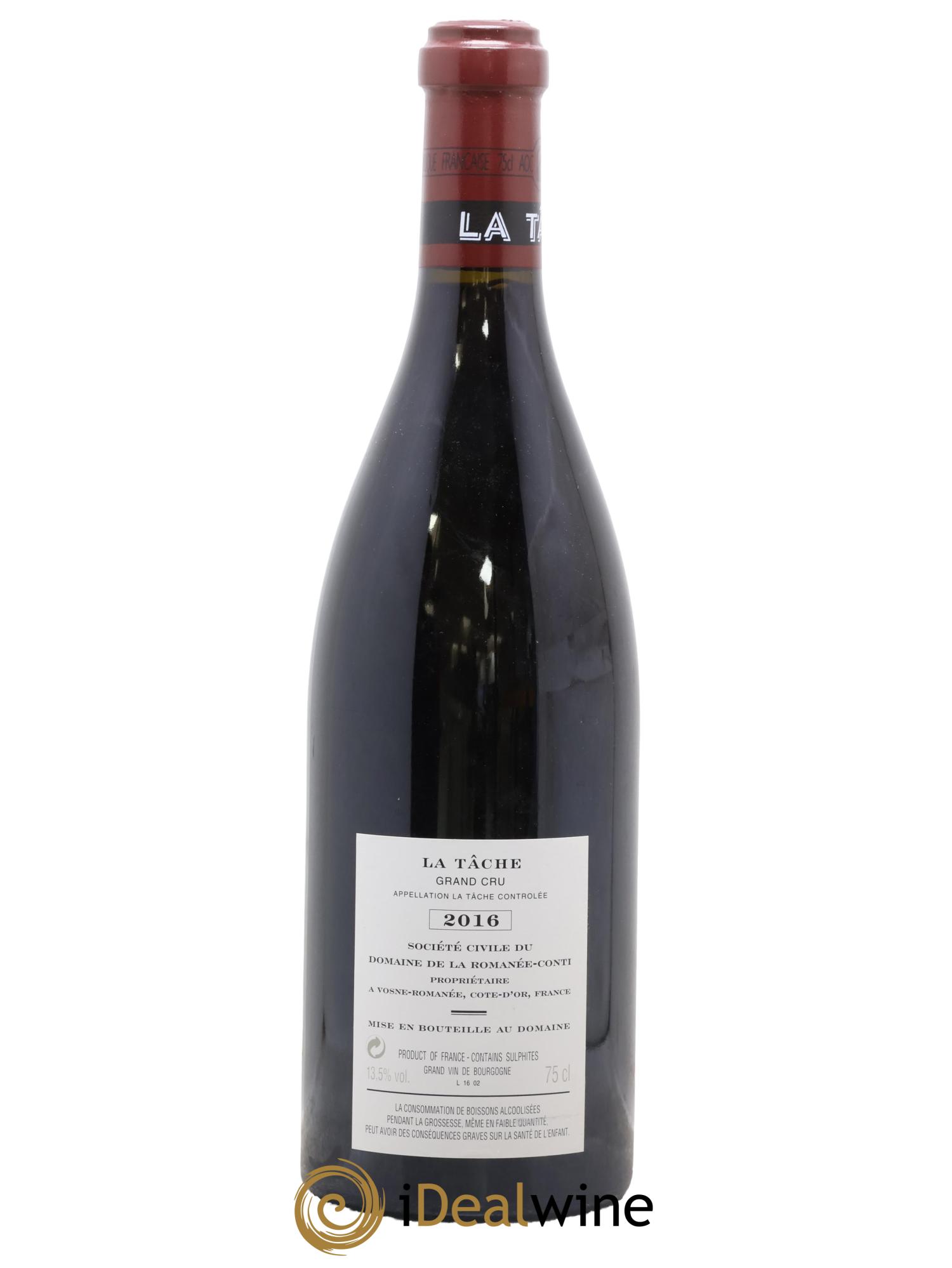 La Tâche Grand Cru Domaine de la Romanée-Conti 2016 - Lote de 1 botella - 1