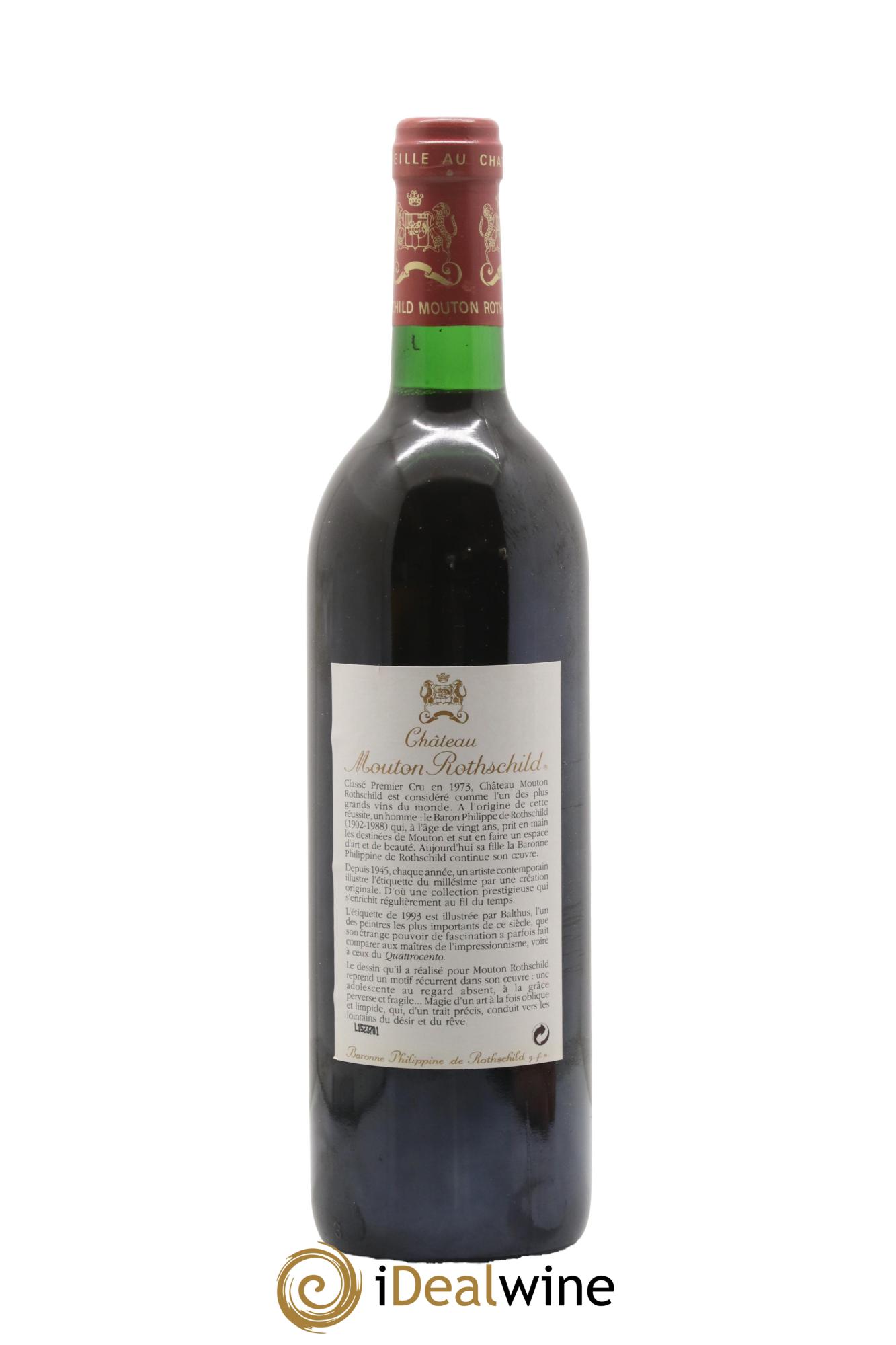 Château Mouton Rothschild 1er Grand Cru Classé 1993 - Lot of 1 bottle - 1