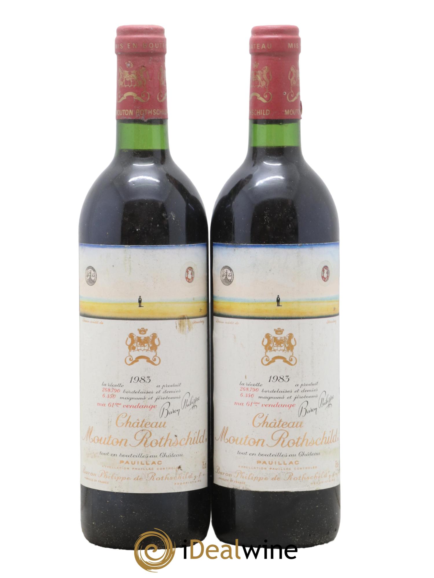 Château Mouton Rothschild 1er Grand Cru Classé 1983 - Lot de 2 bouteilles - 0