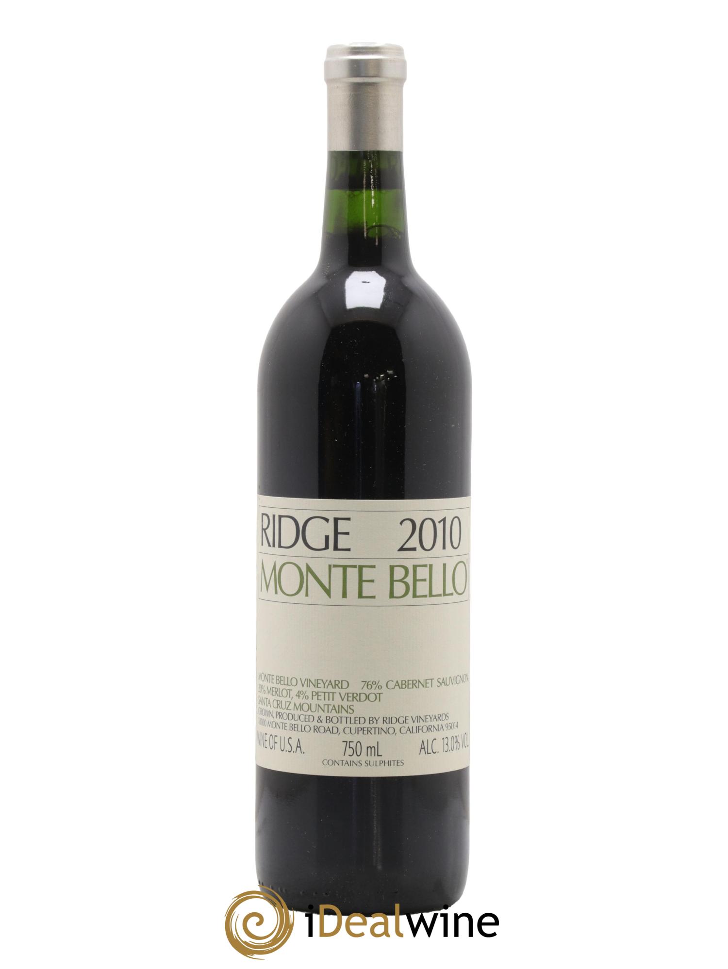 Santa Cruz Mountains Monte Bello Ridge Vineyards 2010 - Posten von 1 Flasche - 0