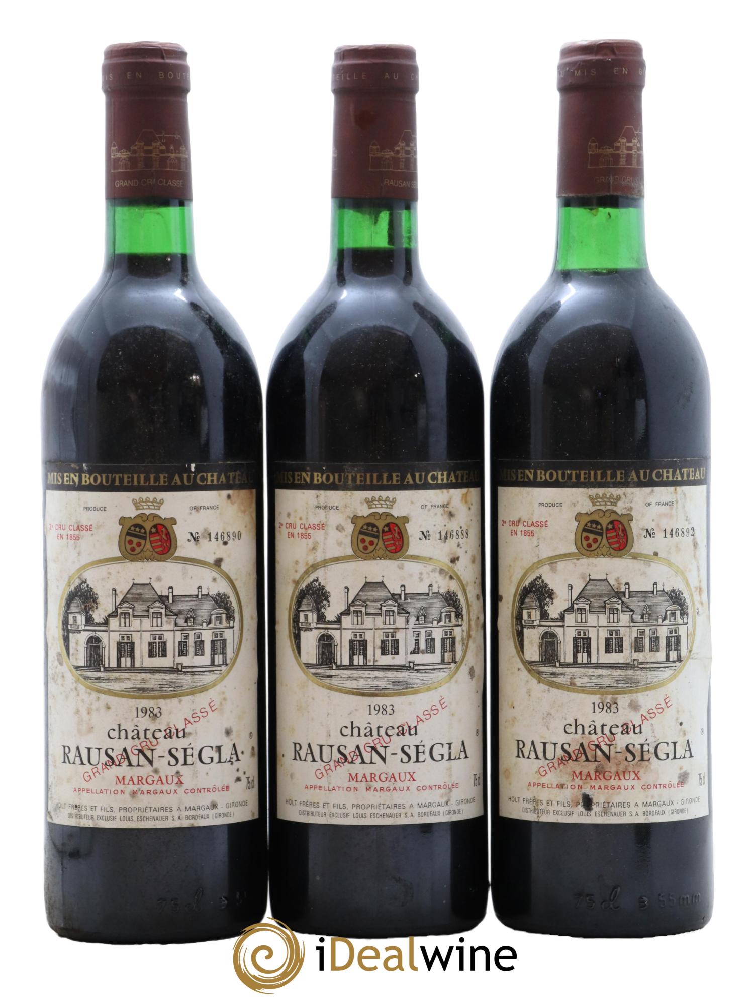 Château Rauzan Ségla Grand Cru Classé 1983 - Lot de 3 bouteilles - 0