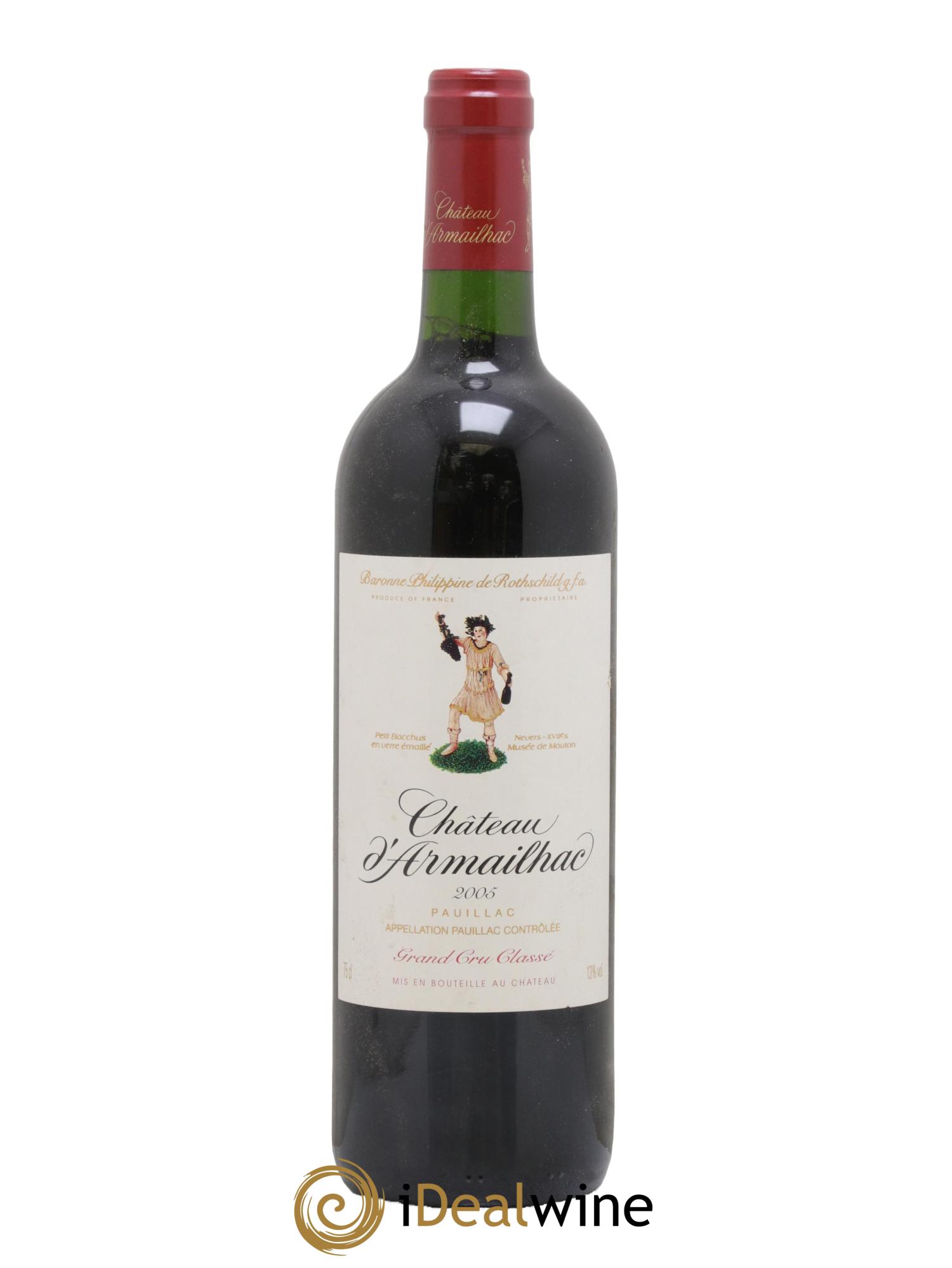 Château d' Armailhac - Mouton Baron(ne) Philippe 5ème Grand Cru Classé 2005 - Lot de 1 bouteille - 0